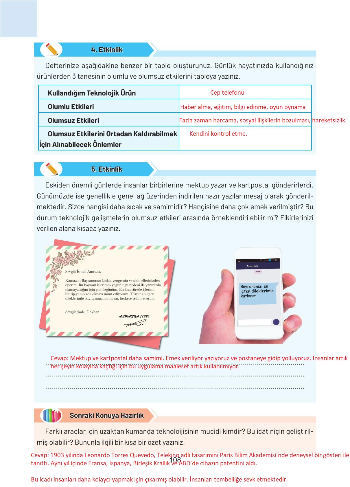 4. Sınıf Hecce Yayıncılık Sosyal Bilgiler Ders Kitabı Sayfa 108 Cevapları