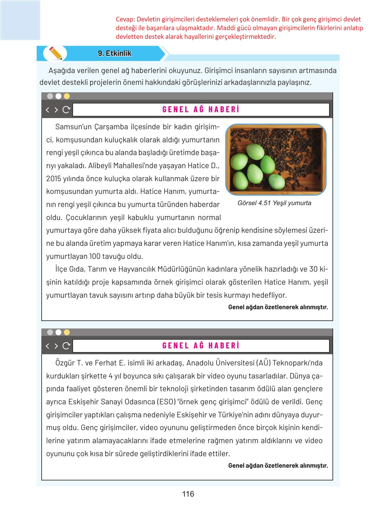 4. Sınıf Hecce Yayıncılık Sosyal Bilgiler Ders Kitabı Sayfa 116 Cevapları