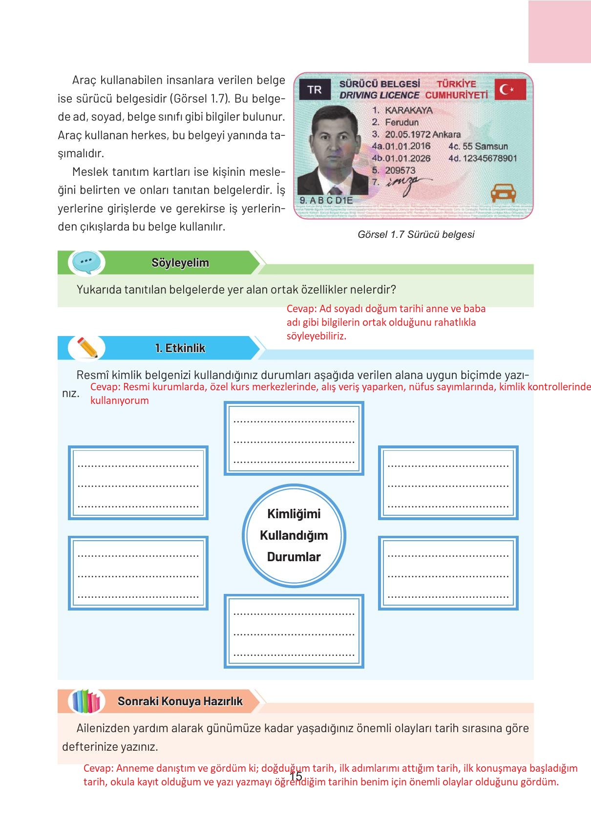 4. Sınıf Hecce Yayıncılık Sosyal Bilgiler Ders Kitabı Sayfa 15 Cevapları