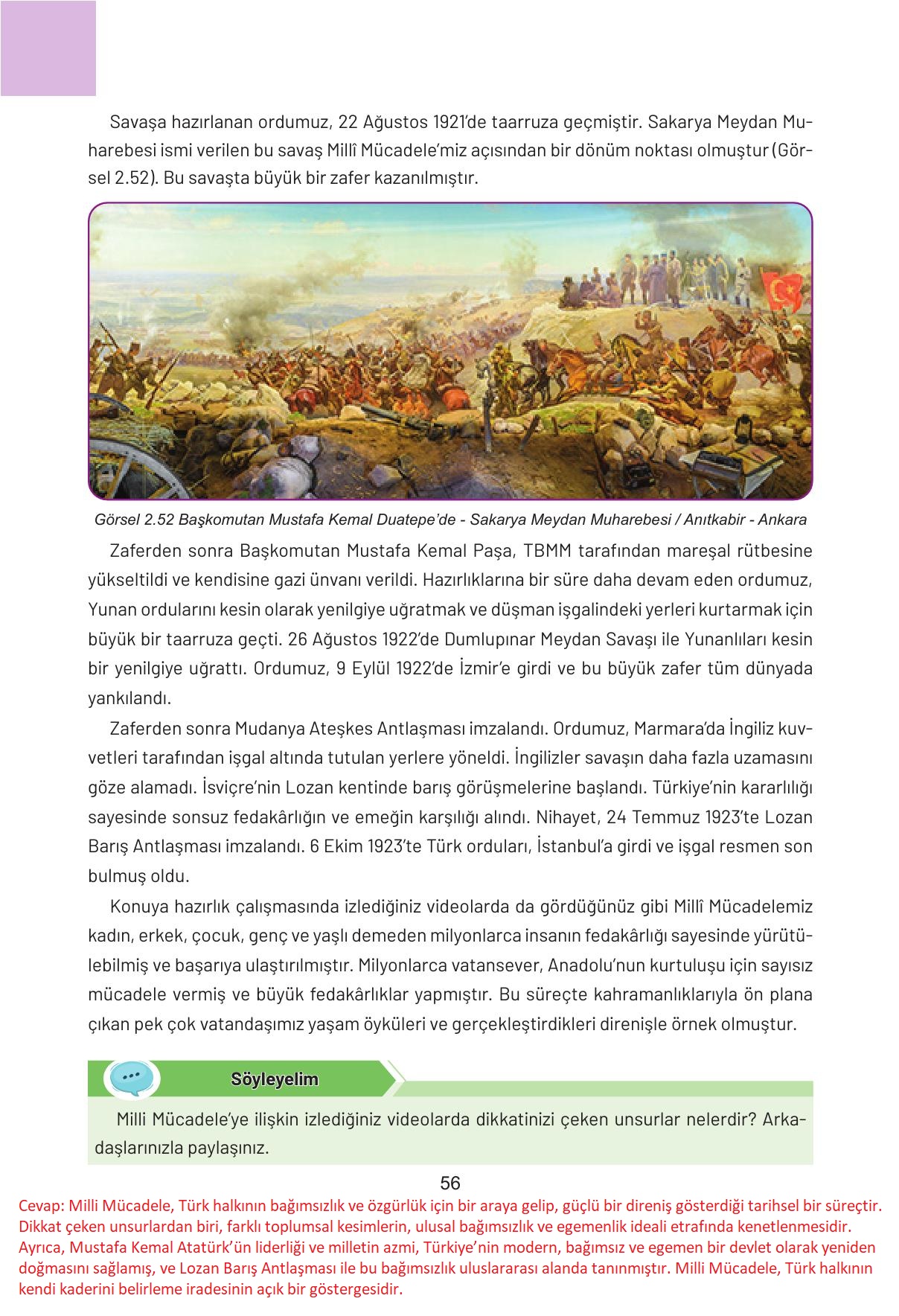 4. Sınıf Hecce Yayıncılık Sosyal Bilgiler Ders Kitabı Sayfa 56 Cevapları