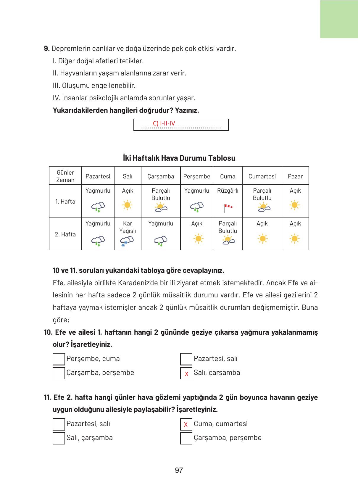 4. Sınıf Hecce Yayıncılık Sosyal Bilgiler Ders Kitabı Sayfa 97 Cevapları