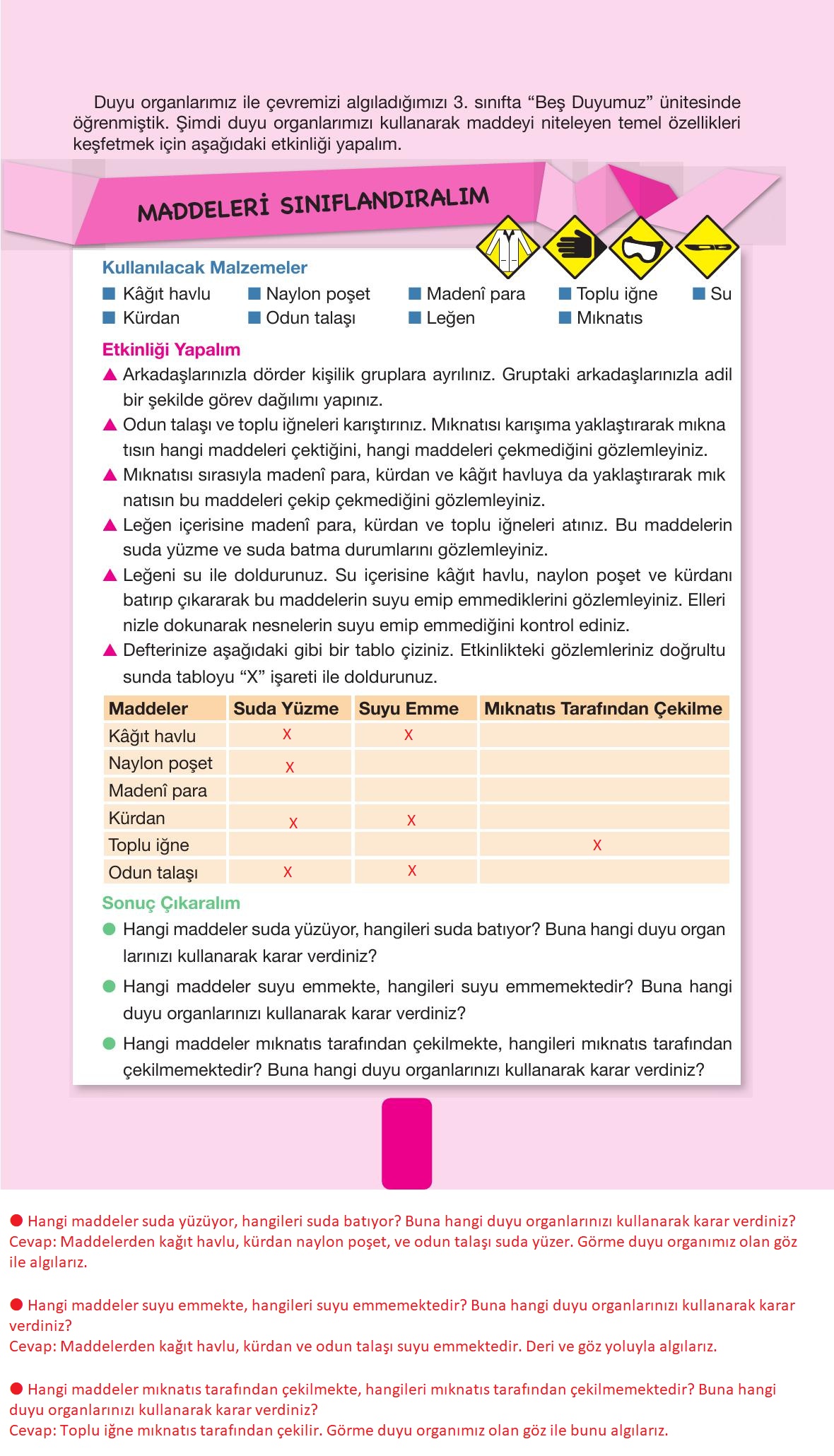 4. Sınıf Pasifik Yayınları Fen Bilimleri Ders Kitabı Sayfa 119 Cevapları