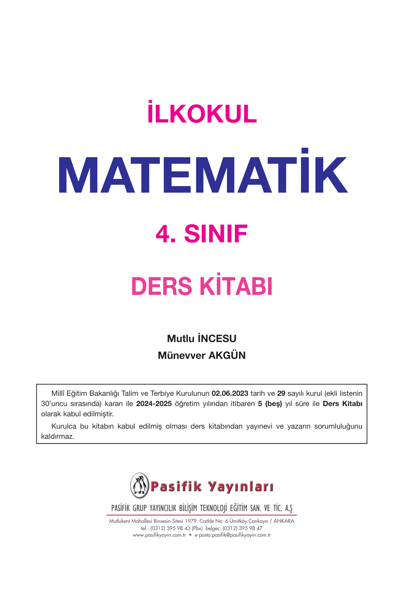 4. Sınıf Pasifik Yayınları Matematik Ders Kitabı Sayfa 1 Cevapları