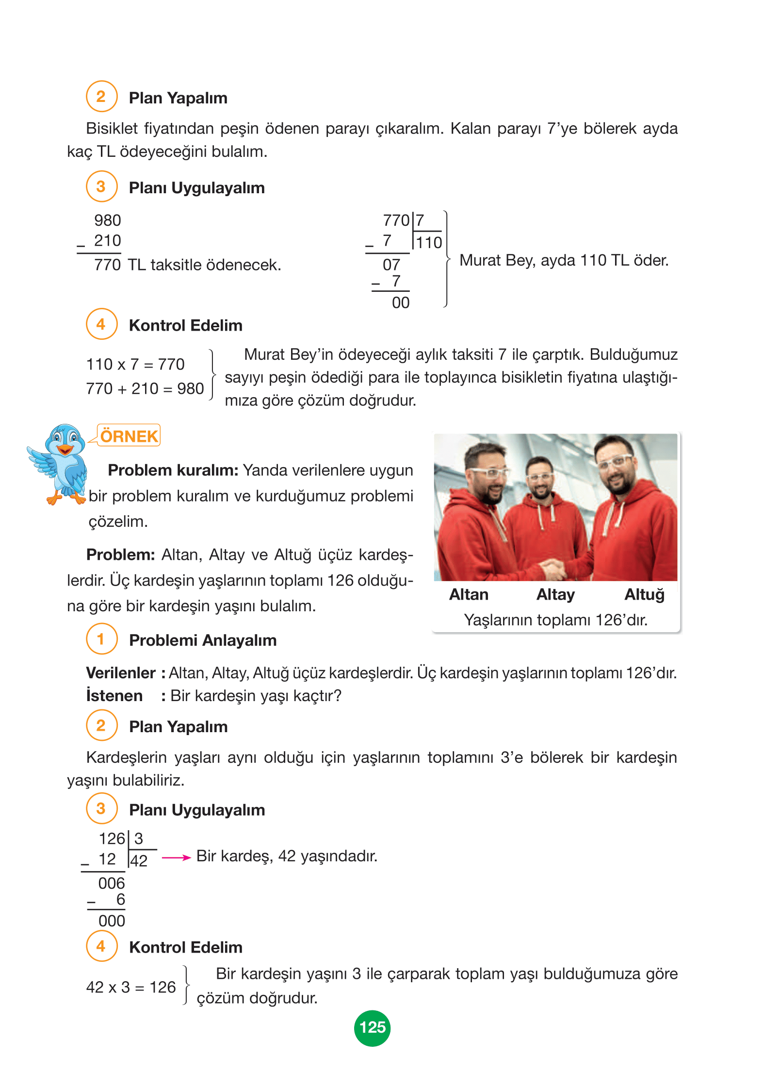 4. Sınıf Pasifik Yayınları Matematik Ders Kitabı Sayfa 125 Cevapları