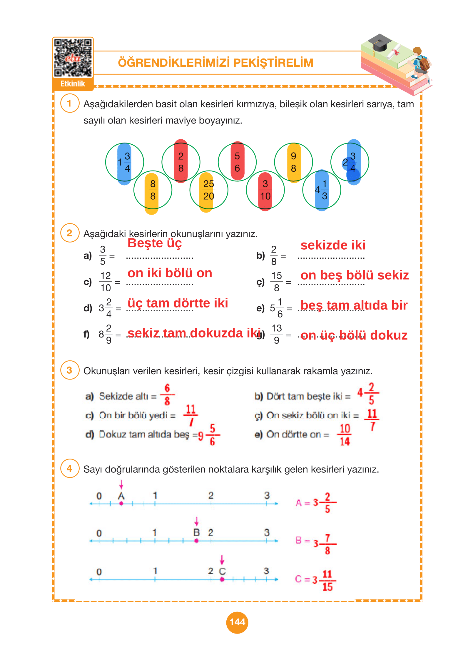4. Sınıf Pasifik Yayınları Matematik Ders Kitabı Sayfa 144 Cevapları
