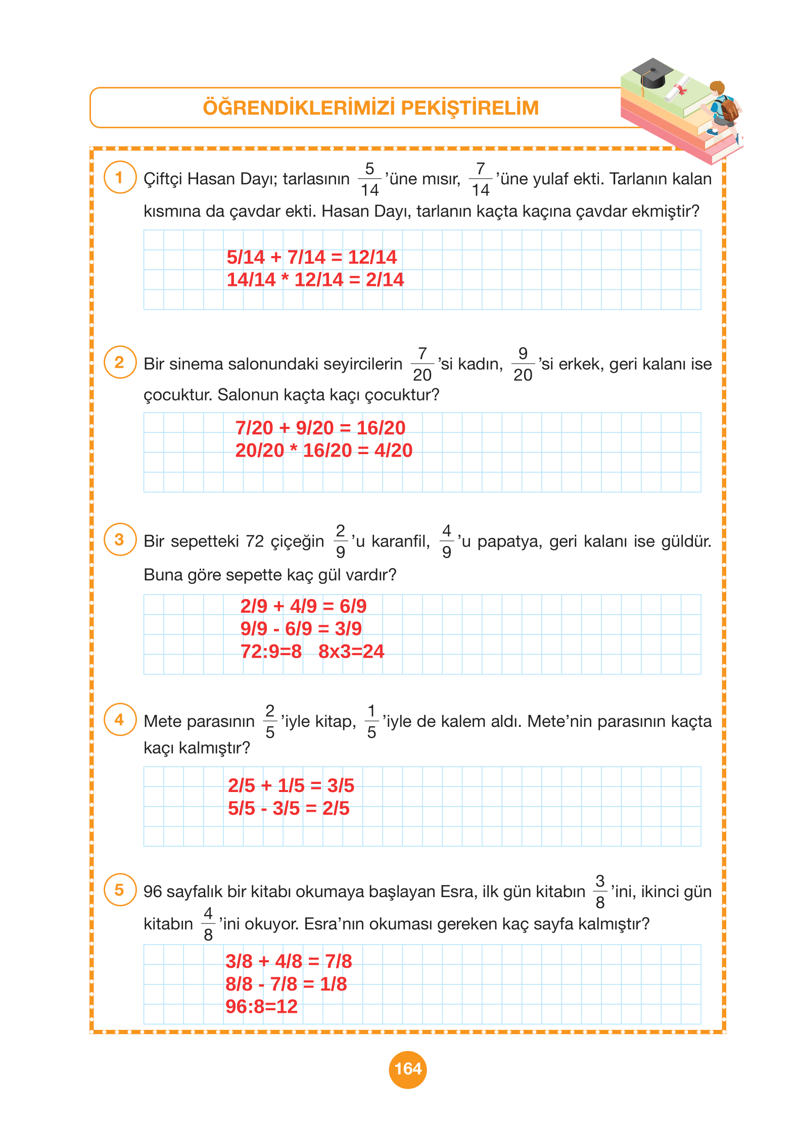 4. Sınıf Pasifik Yayınları Matematik Ders Kitabı Sayfa 164 Cevapları