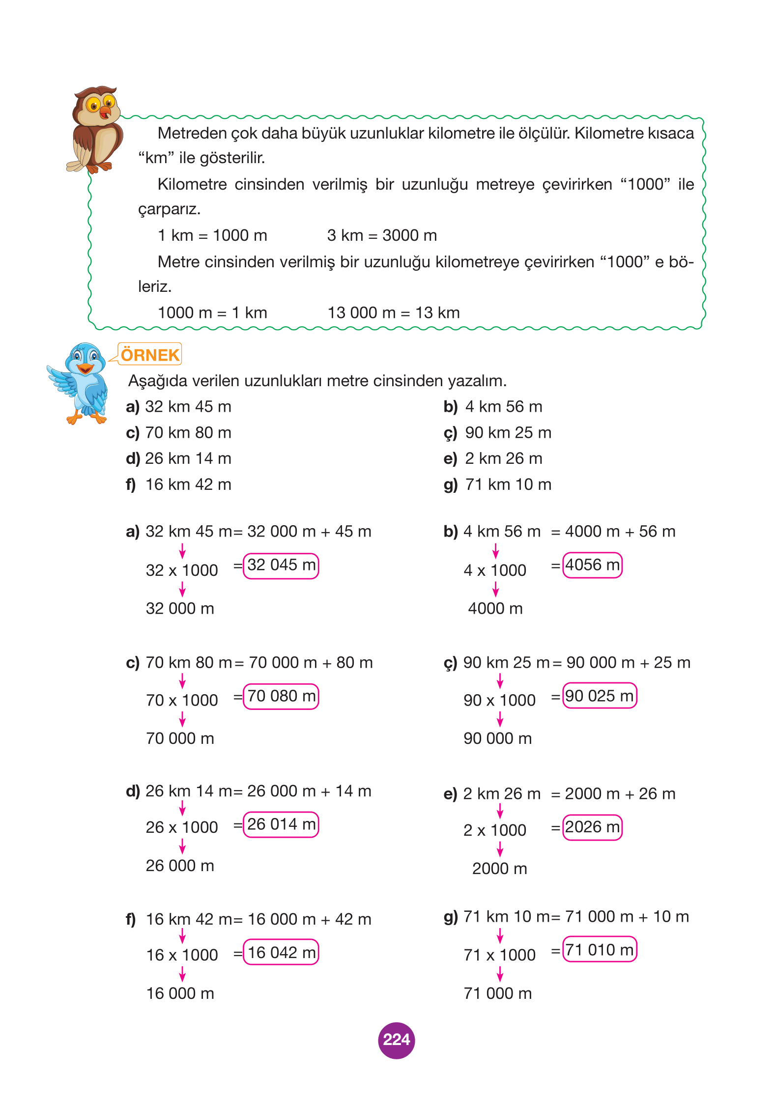 4. Sınıf Pasifik Yayınları Matematik Ders Kitabı Sayfa 224 Cevapları