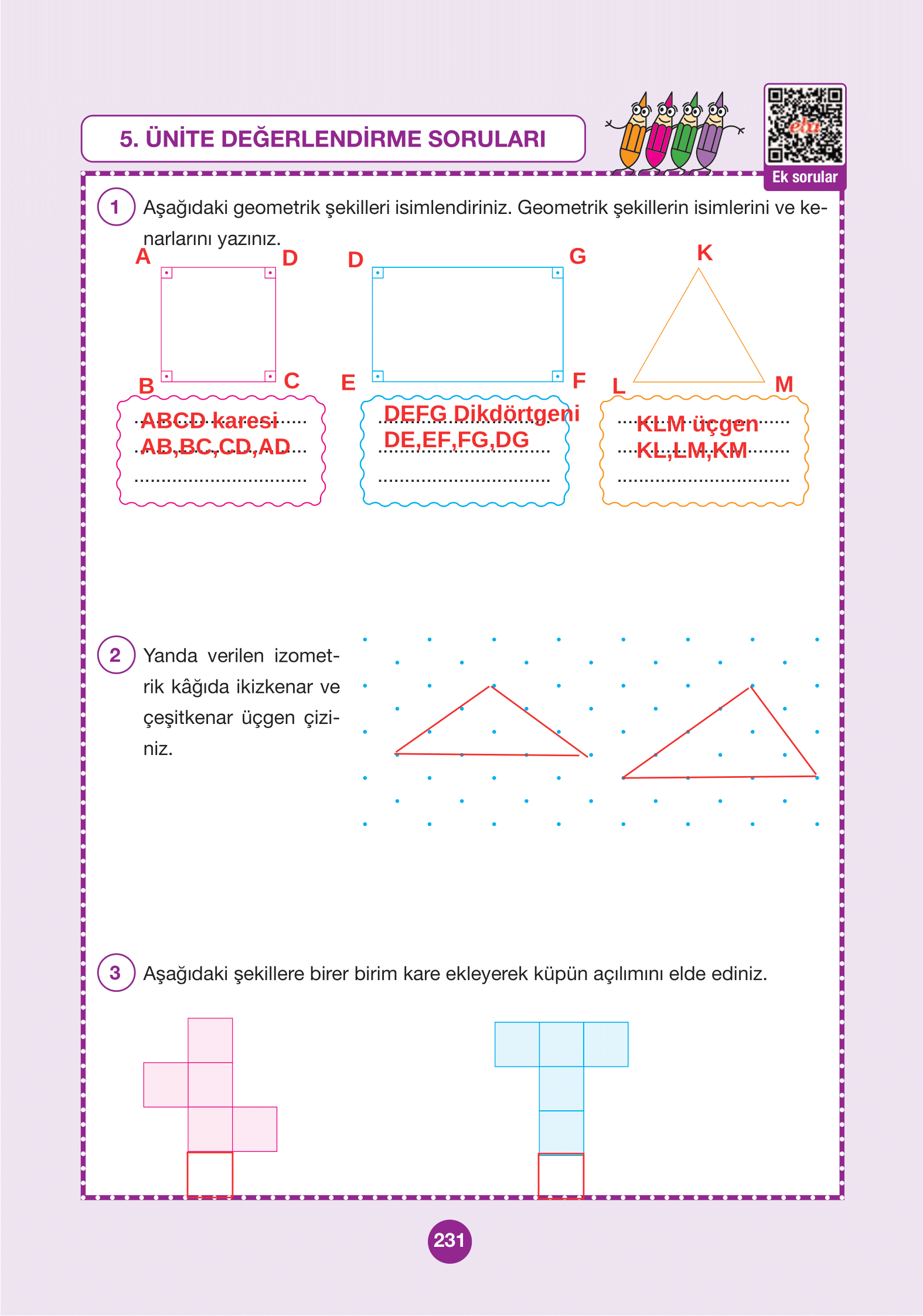 4. Sınıf Pasifik Yayınları Matematik Ders Kitabı Sayfa 231 Cevapları