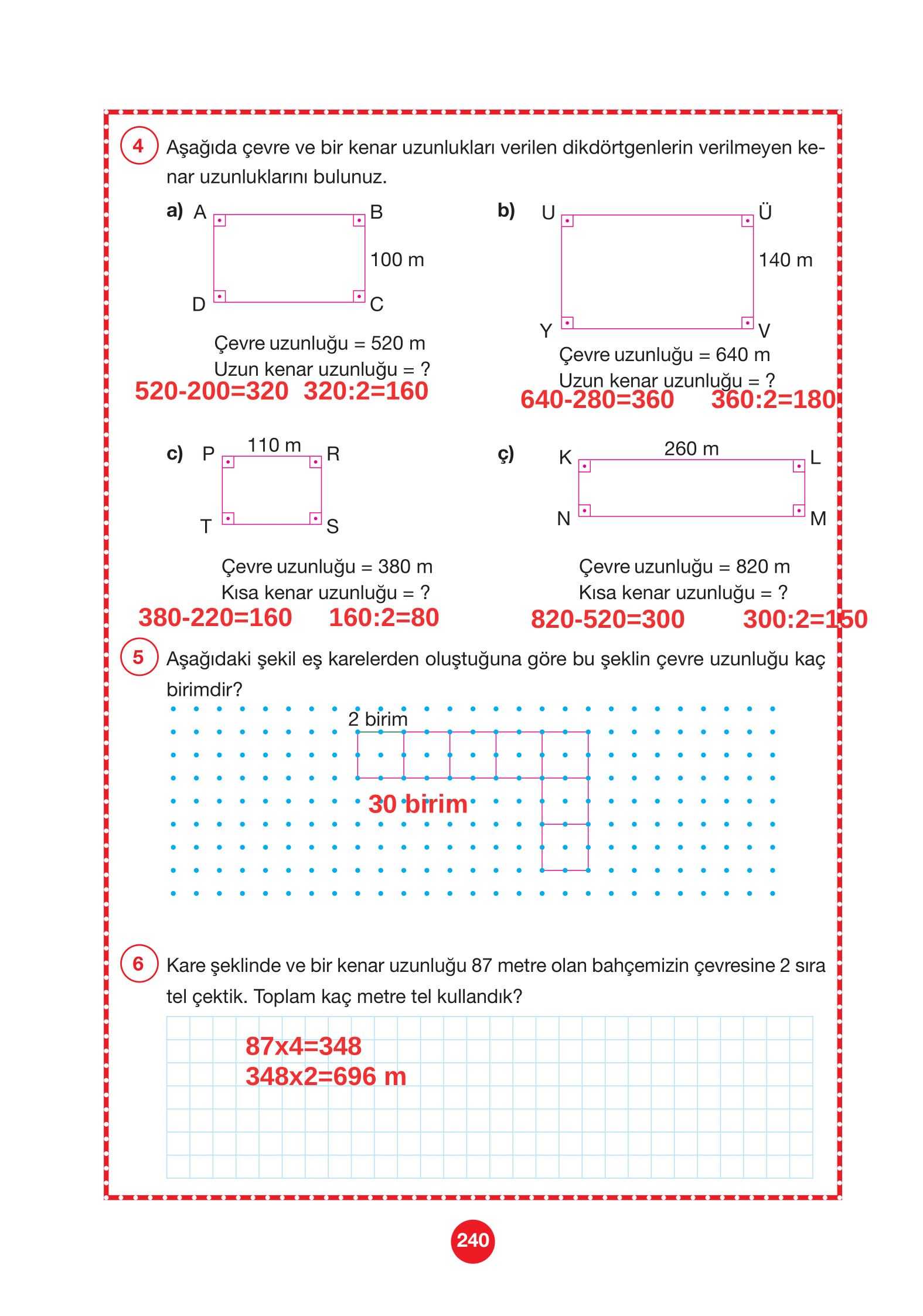 4. Sınıf Pasifik Yayınları Matematik Ders Kitabı Sayfa 240 Cevapları 4. Sınıf Pasifik Yayınları Matematik Ders Kitabı Sayfa 240 Cevapları