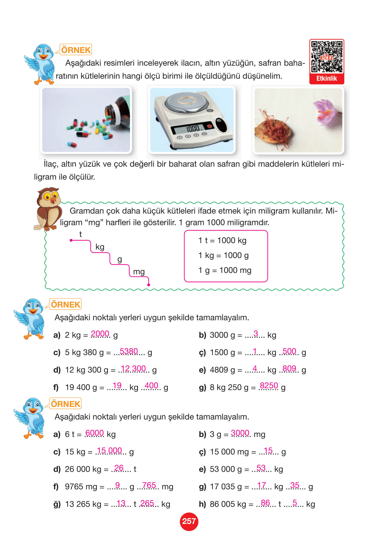 4. Sınıf Pasifik Yayınları Matematik Ders Kitabı Sayfa 257 Cevapları