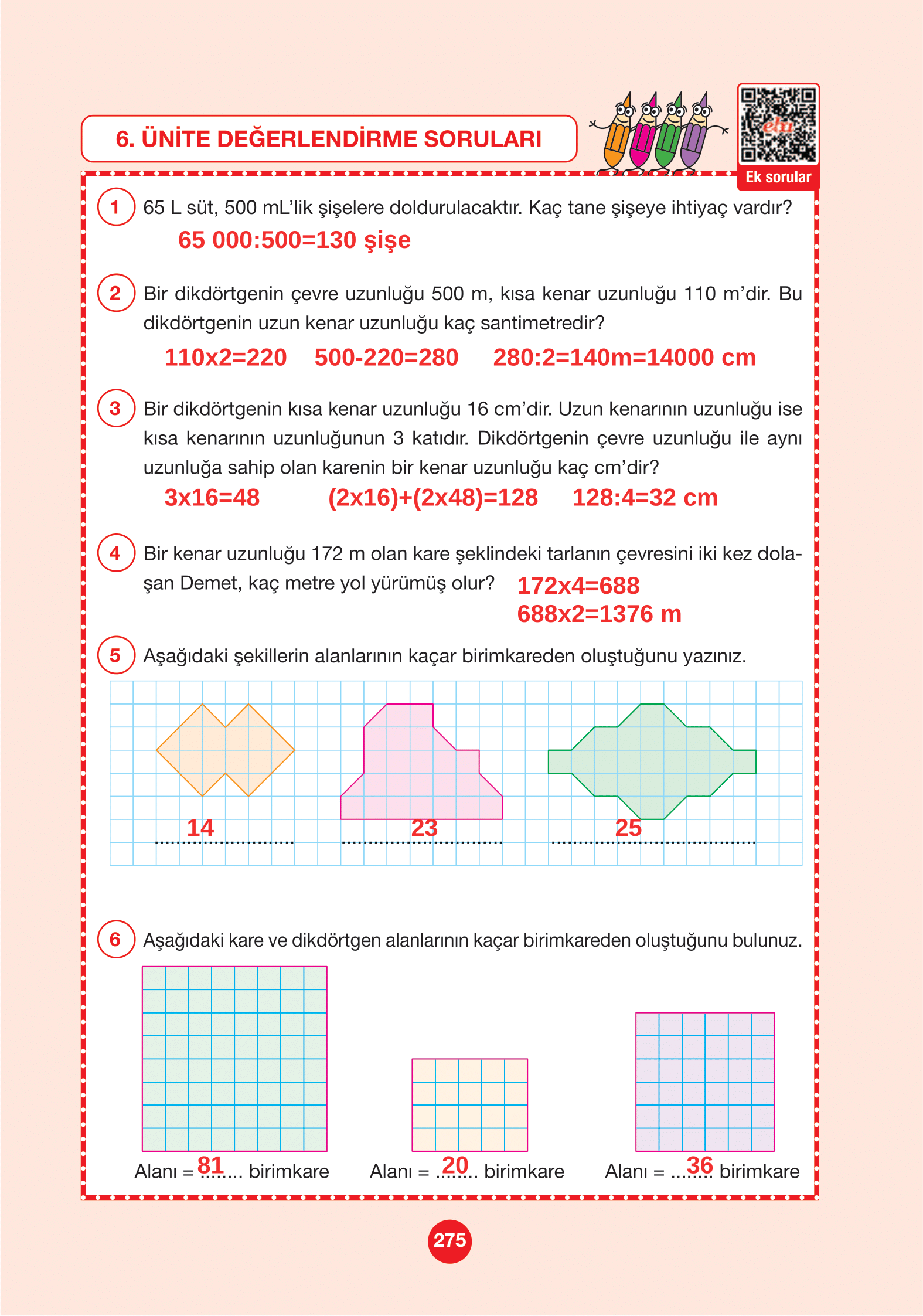 4. Sınıf Pasifik Yayınları Matematik Ders Kitabı Sayfa 275 Cevapları