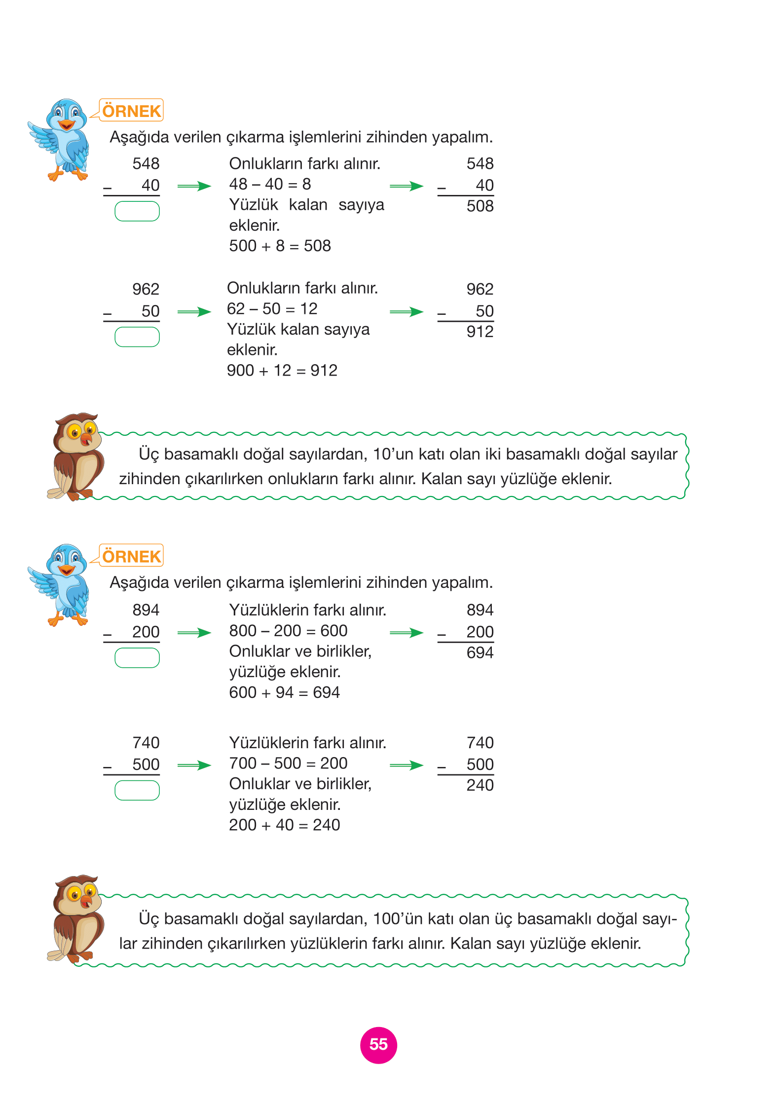 4. Sınıf Pasifik Yayınları Matematik Ders Kitabı Sayfa 55 Cevapları