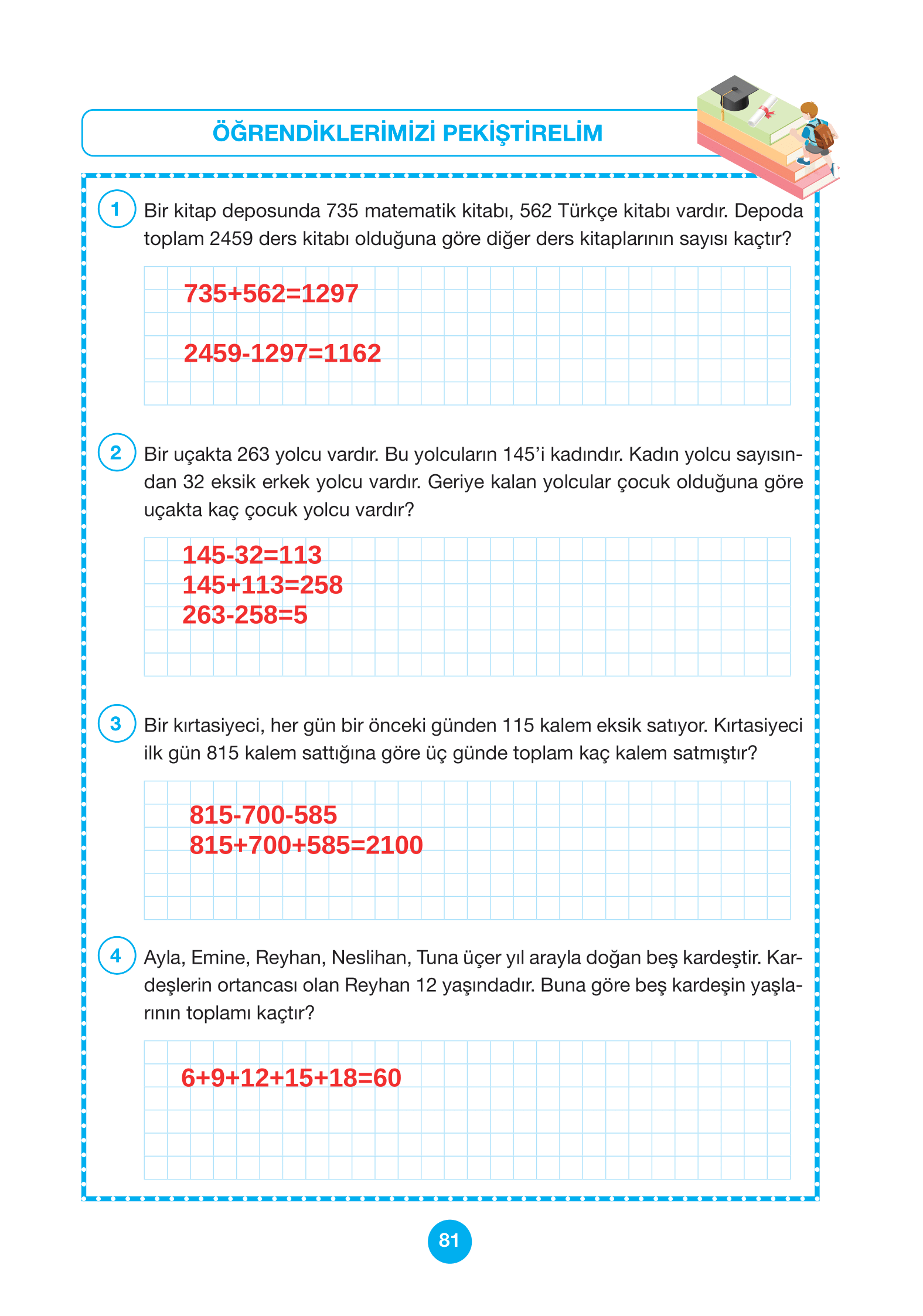 4. Sınıf Pasifik Yayınları Matematik Ders Kitabı Sayfa 81 Cevapları