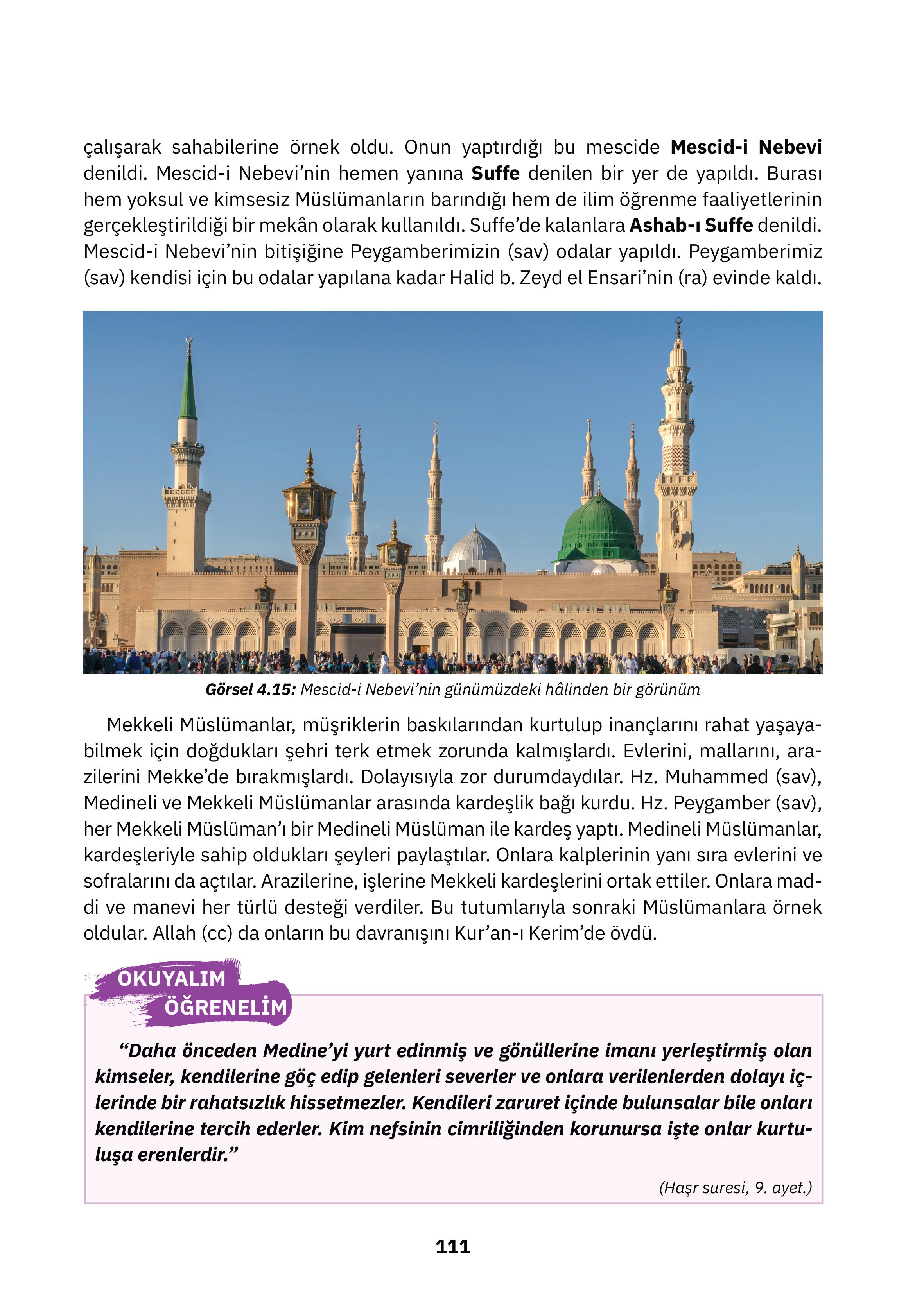 4. Sınıf Sdr İpekyolu Yayıncılık Din Kültürü Ve Ahlak Bilgisi Ders Kitabı Sayfa 111 Cevapları