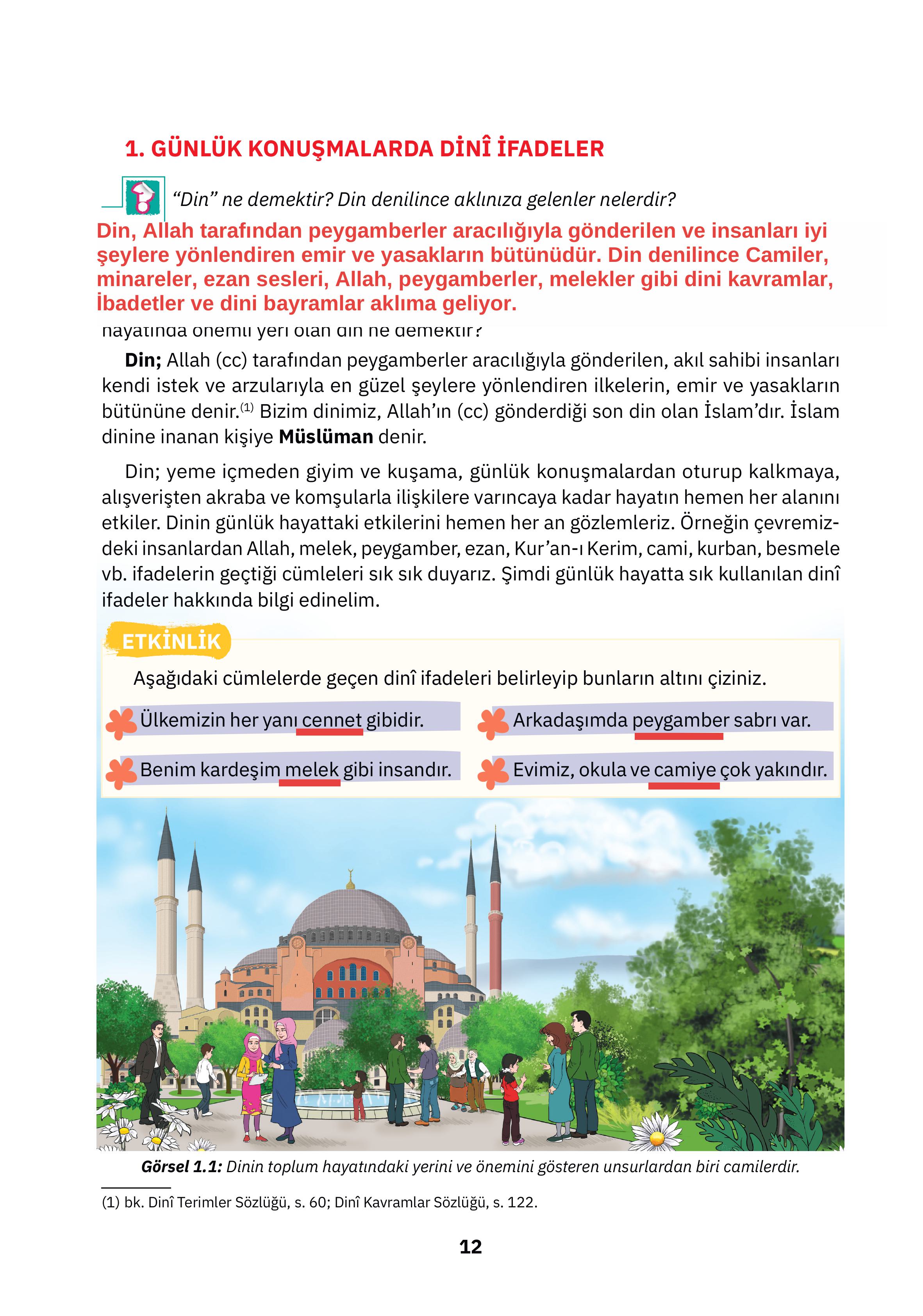 4. Sınıf Sdr İpekyolu Yayıncılık Din Kültürü Ve Ahlak Bilgisi Ders Kitabı Sayfa 12 Cevapları