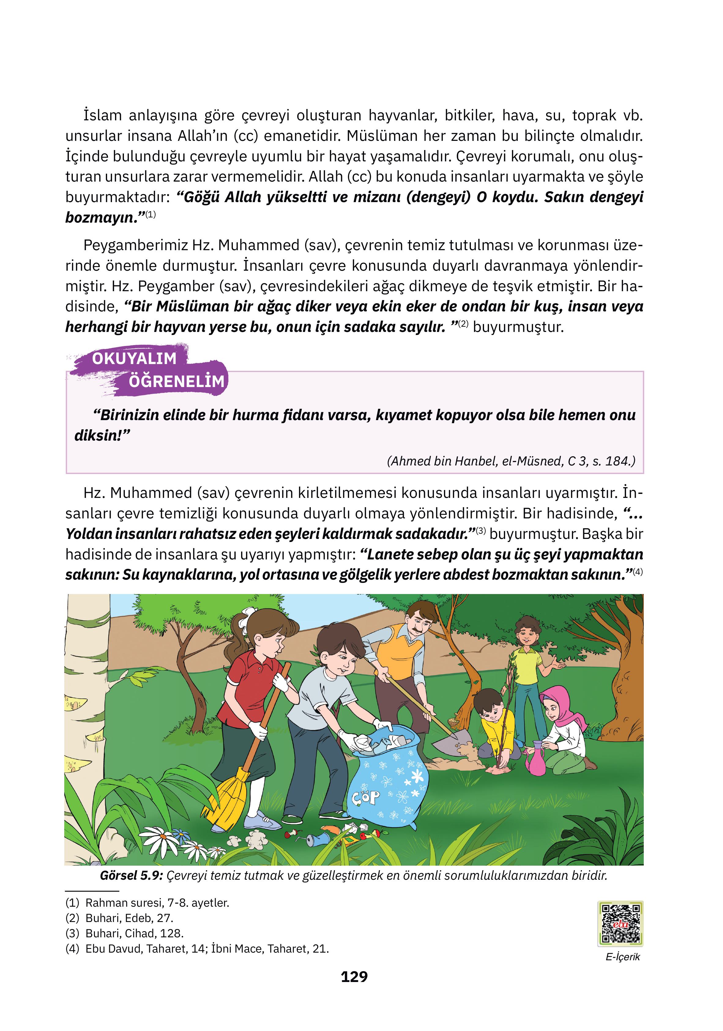 4. Sınıf Sdr İpekyolu Yayıncılık Din Kültürü Ve Ahlak Bilgisi Ders Kitabı Sayfa 129 Cevapları