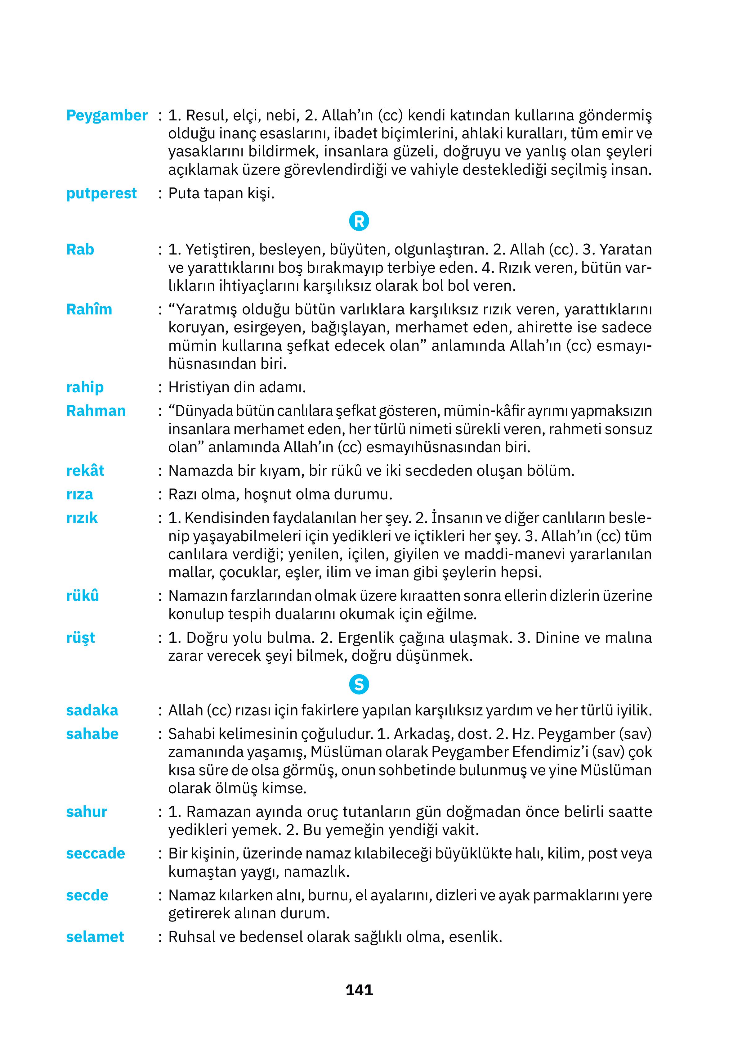 4. Sınıf Sdr İpekyolu Yayıncılık Din Kültürü Ve Ahlak Bilgisi Ders Kitabı Sayfa 141 Cevapları