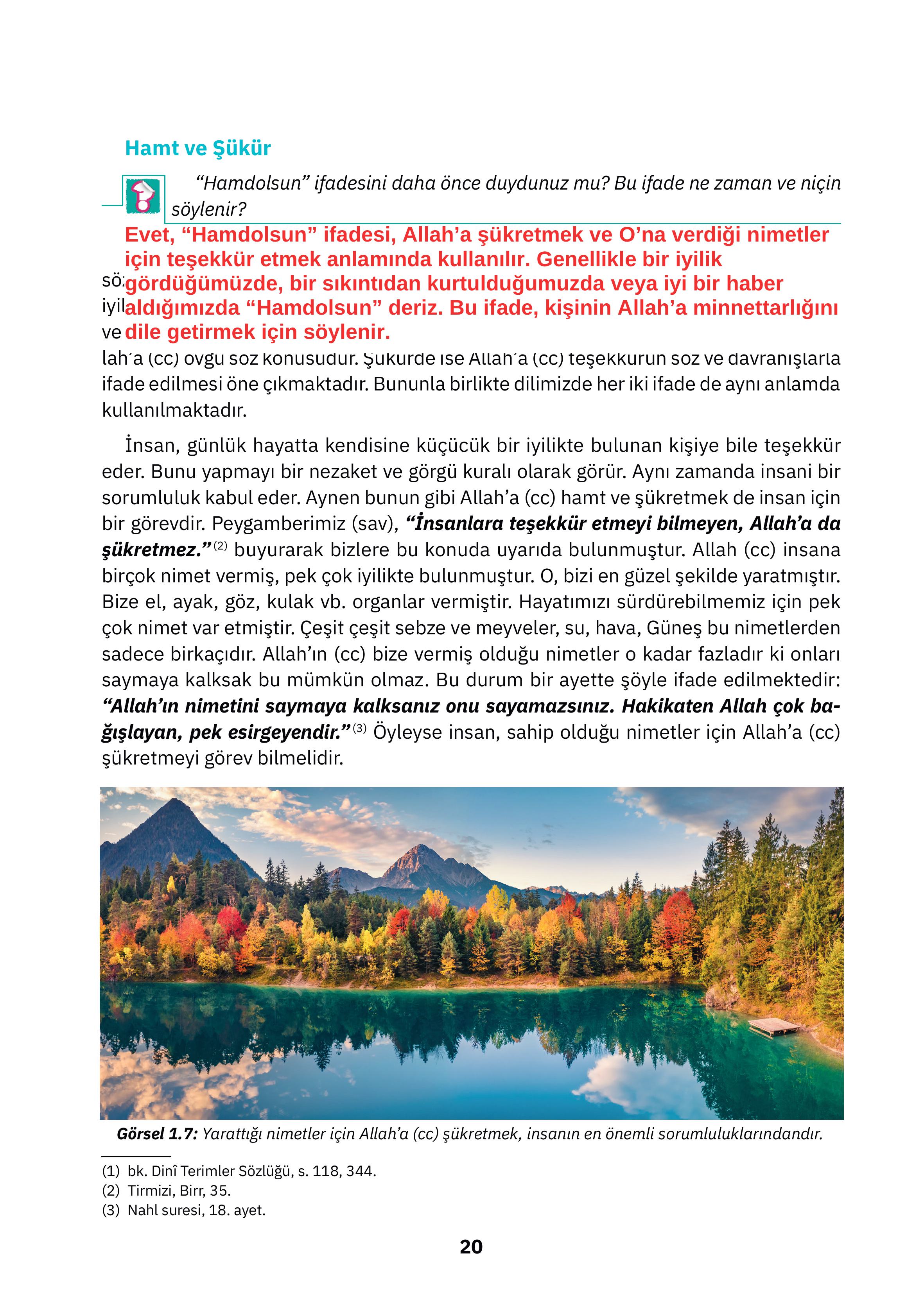 4. Sınıf Sdr İpekyolu Yayıncılık Din Kültürü Ve Ahlak Bilgisi Ders Kitabı Sayfa 20 Cevapları