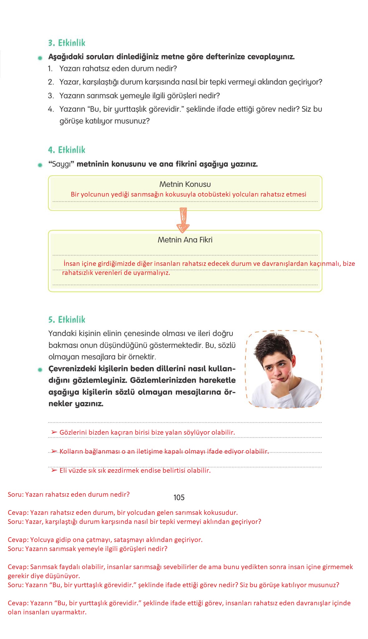 4. Sınıf Tuna Yayınları Türkçe Ders Kitabı Sayfa 105 Cevapları 4. Sınıf Tuna Yayınları Türkçe Ders Kitabı Sayfa 105 Cevapları