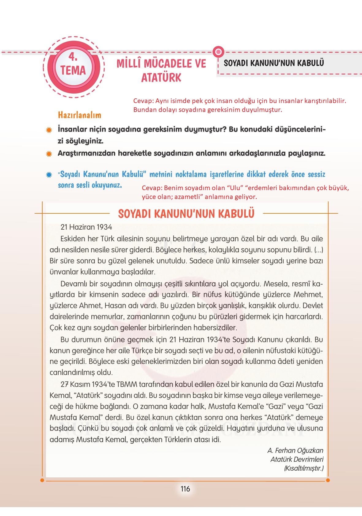 4. Sınıf Tuna Yayınları Türkçe Ders Kitabı Sayfa 116 Cevapları 4. Sınıf Tuna Yayınları Türkçe Ders Kitabı Sayfa 116 Cevapları