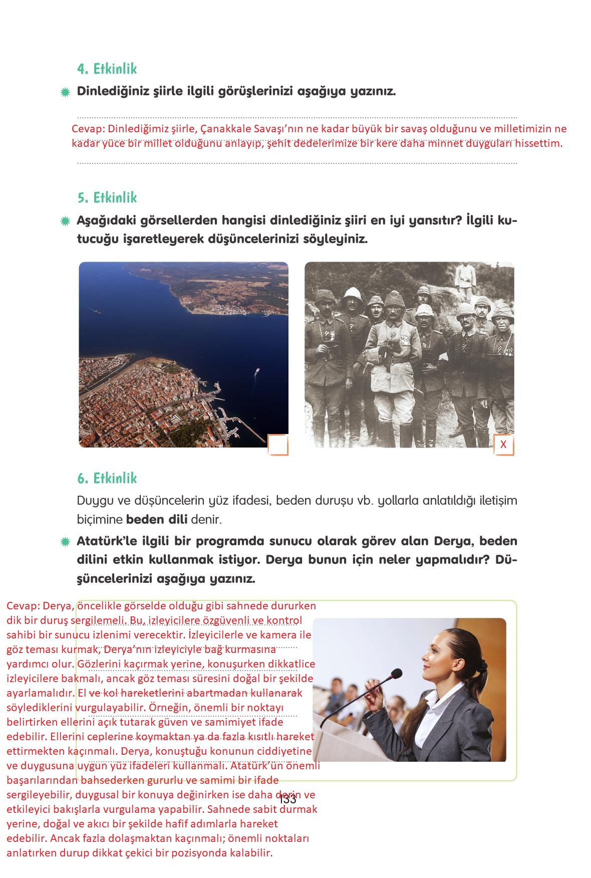 4. Sınıf Tuna Yayınları Türkçe Ders Kitabı Sayfa 133 Cevapları