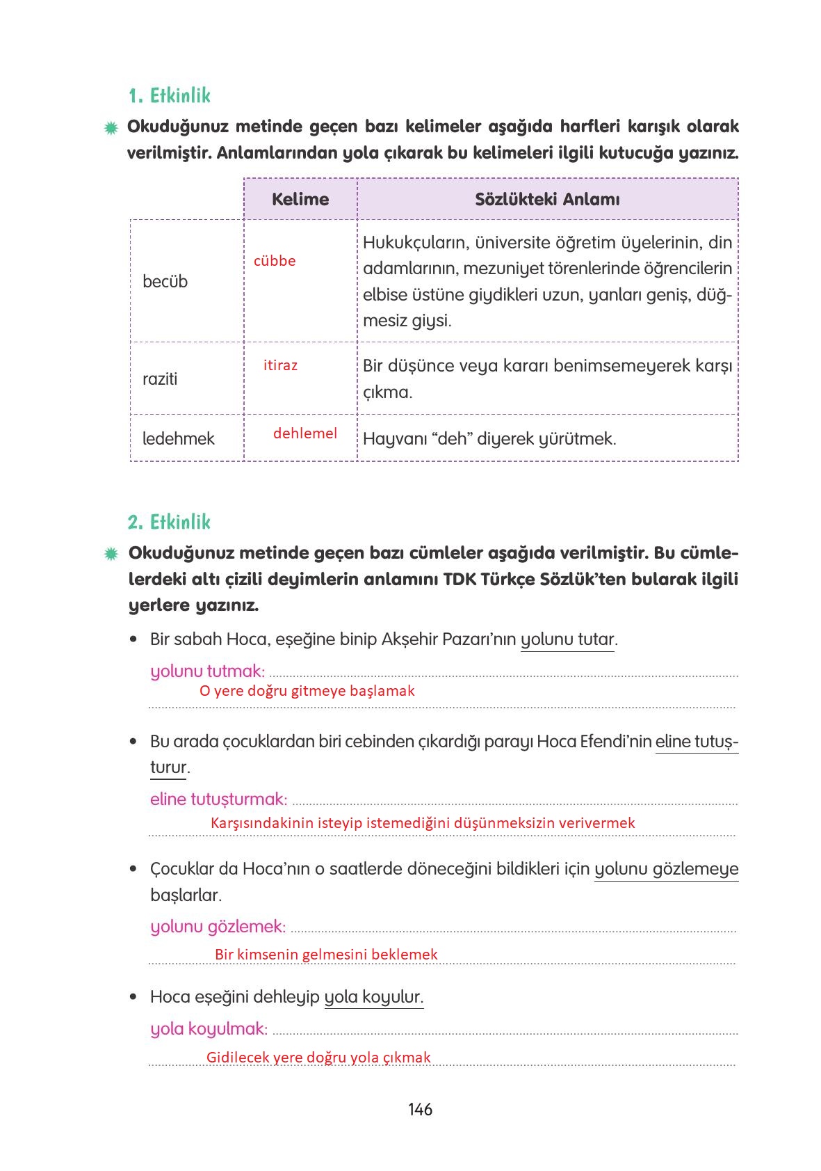 4. Sınıf Tuna Yayınları Türkçe Ders Kitabı Sayfa 146 Cevapları 4. Sınıf Tuna Yayınları Türkçe Ders Kitabı Sayfa 146 Cevapları
