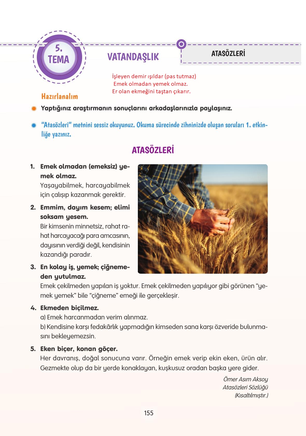 4. Sınıf Tuna Yayınları Türkçe Ders Kitabı Sayfa 155 Cevapları