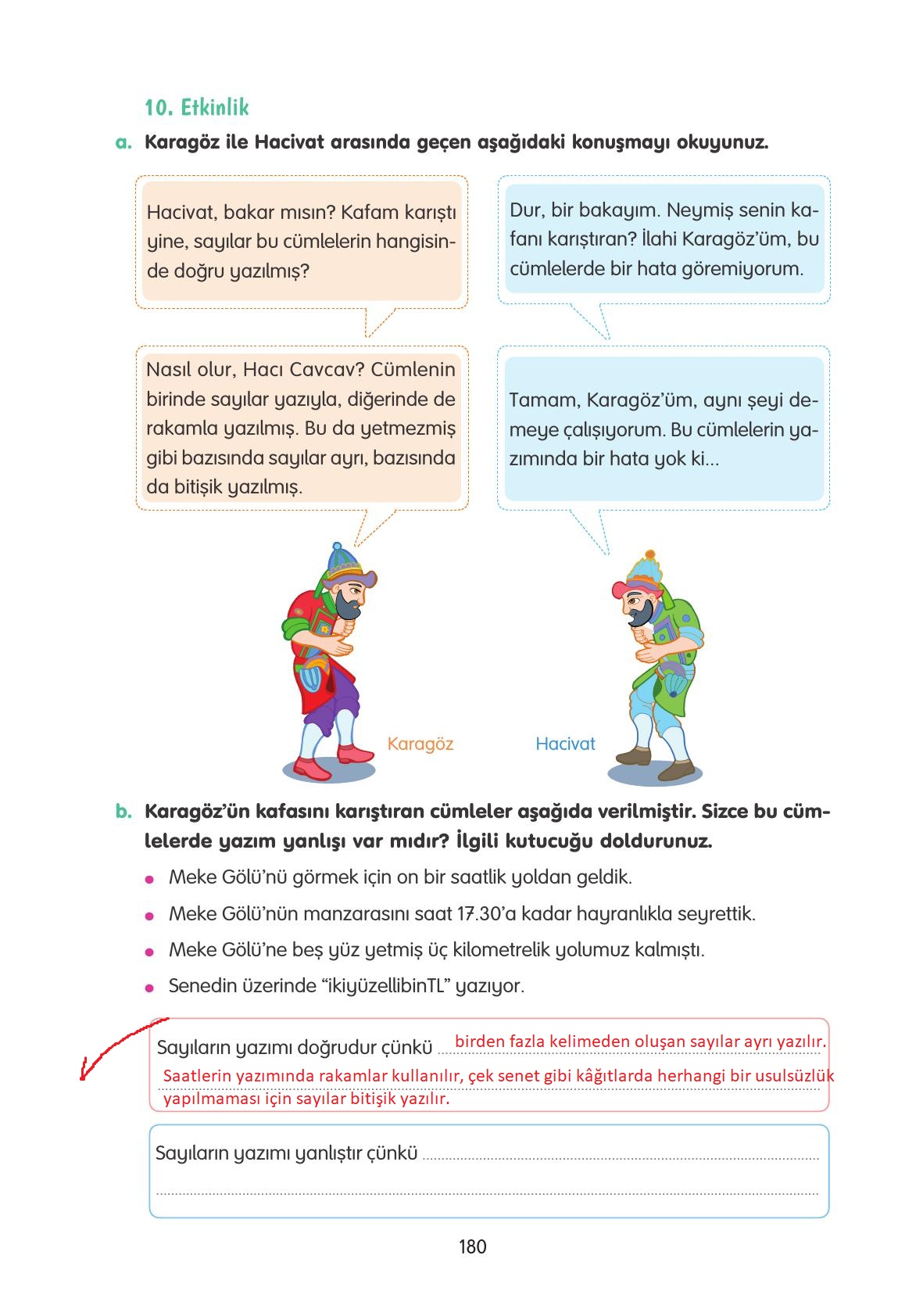 4. Sınıf Tuna Yayınları Türkçe Ders Kitabı Sayfa 180 Cevapları