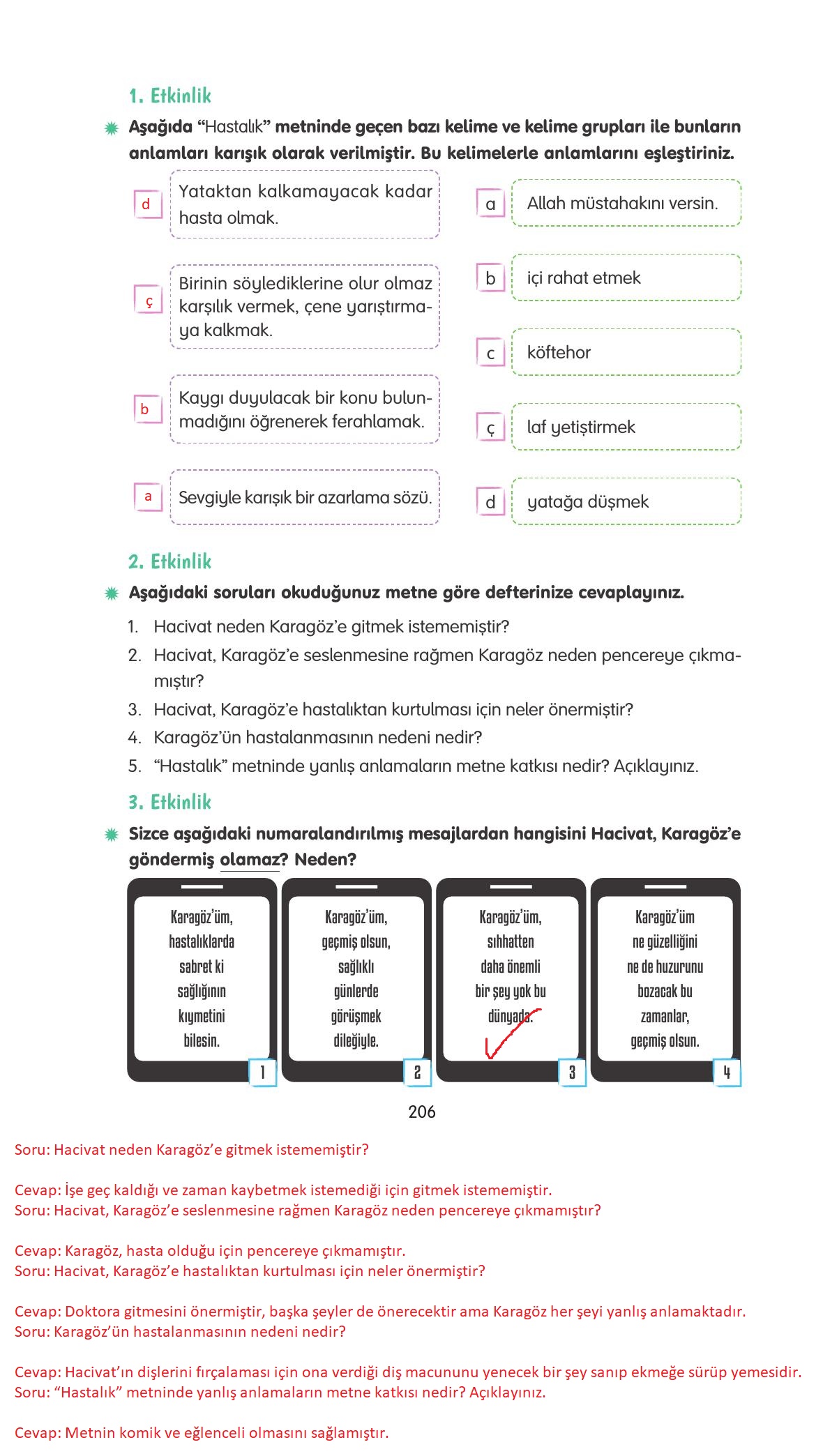 4. Sınıf Tuna Yayınları Türkçe Ders Kitabı Sayfa 206 Cevapları 4. Sınıf Tuna Yayınları Türkçe Ders Kitabı Sayfa 206 Cevapları