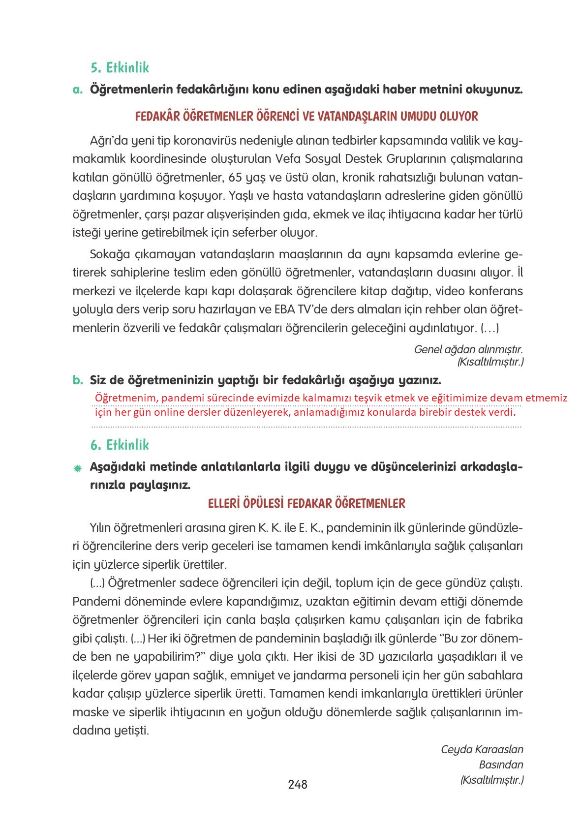 4. Sınıf Tuna Yayınları Türkçe Ders Kitabı Sayfa 248 Cevapları 4. Sınıf Tuna Yayınları Türkçe Ders Kitabı Sayfa 248 Cevapları