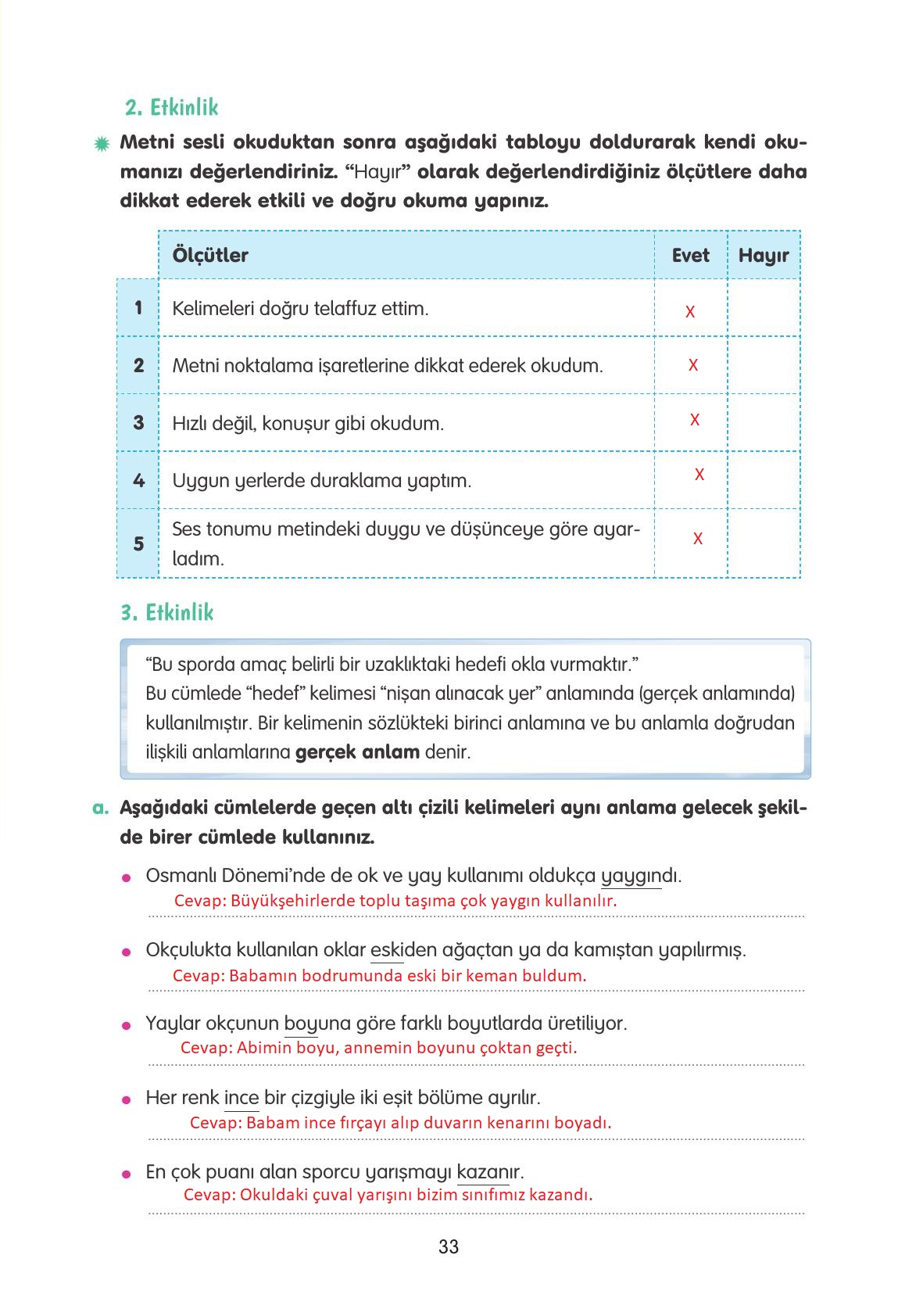 4. Sınıf Tuna Yayınları Türkçe Ders Kitabı Sayfa 33 Cevapları 4. Sınıf Tuna Yayınları Türkçe Ders Kitabı Sayfa 33 Cevapları