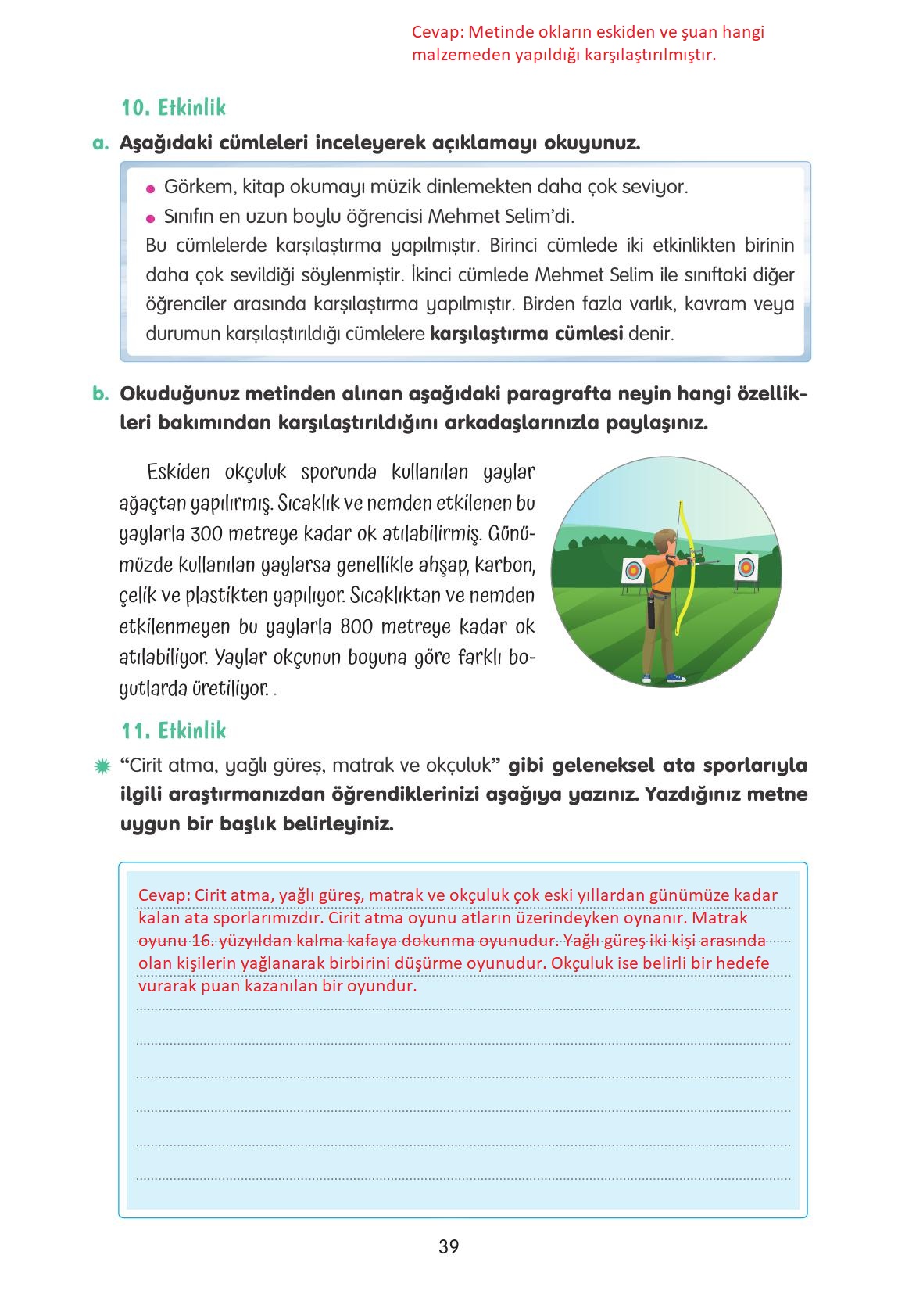 4. Sınıf Tuna Yayınları Türkçe Ders Kitabı Sayfa 39 Cevapları 4. Sınıf Tuna Yayınları Türkçe Ders Kitabı Sayfa 39 Cevapları