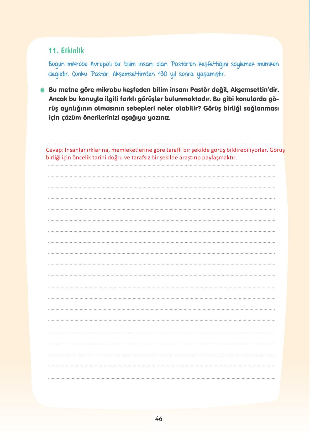 4. Sınıf Tuna Yayınları Türkçe Ders Kitabı Sayfa 46 Cevapları