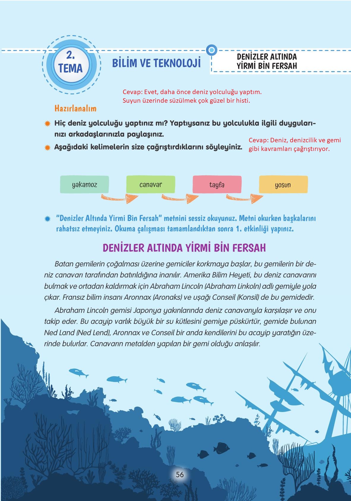 4. Sınıf Tuna Yayınları Türkçe Ders Kitabı Sayfa 56 Cevapları 4. Sınıf Tuna Yayınları Türkçe Ders Kitabı Sayfa 56 Cevapları