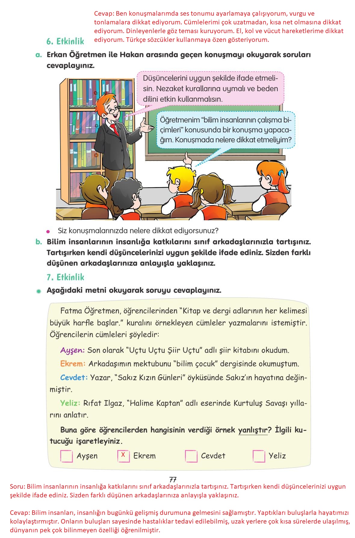 4. Sınıf Tuna Yayınları Türkçe Ders Kitabı Sayfa 77 Cevapları 4. Sınıf Tuna Yayınları Türkçe Ders Kitabı Sayfa 77 Cevapları