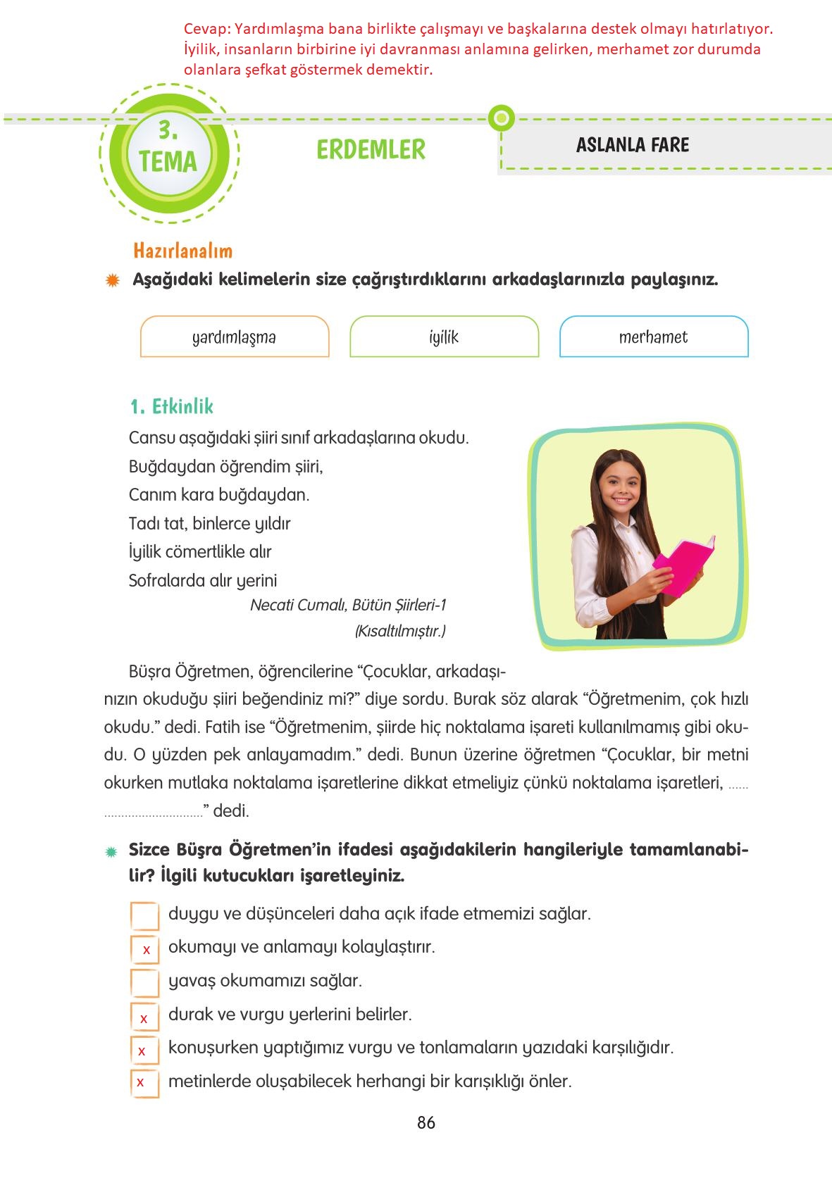 4. Sınıf Tuna Yayınları Türkçe Ders Kitabı Sayfa 86 Cevapları