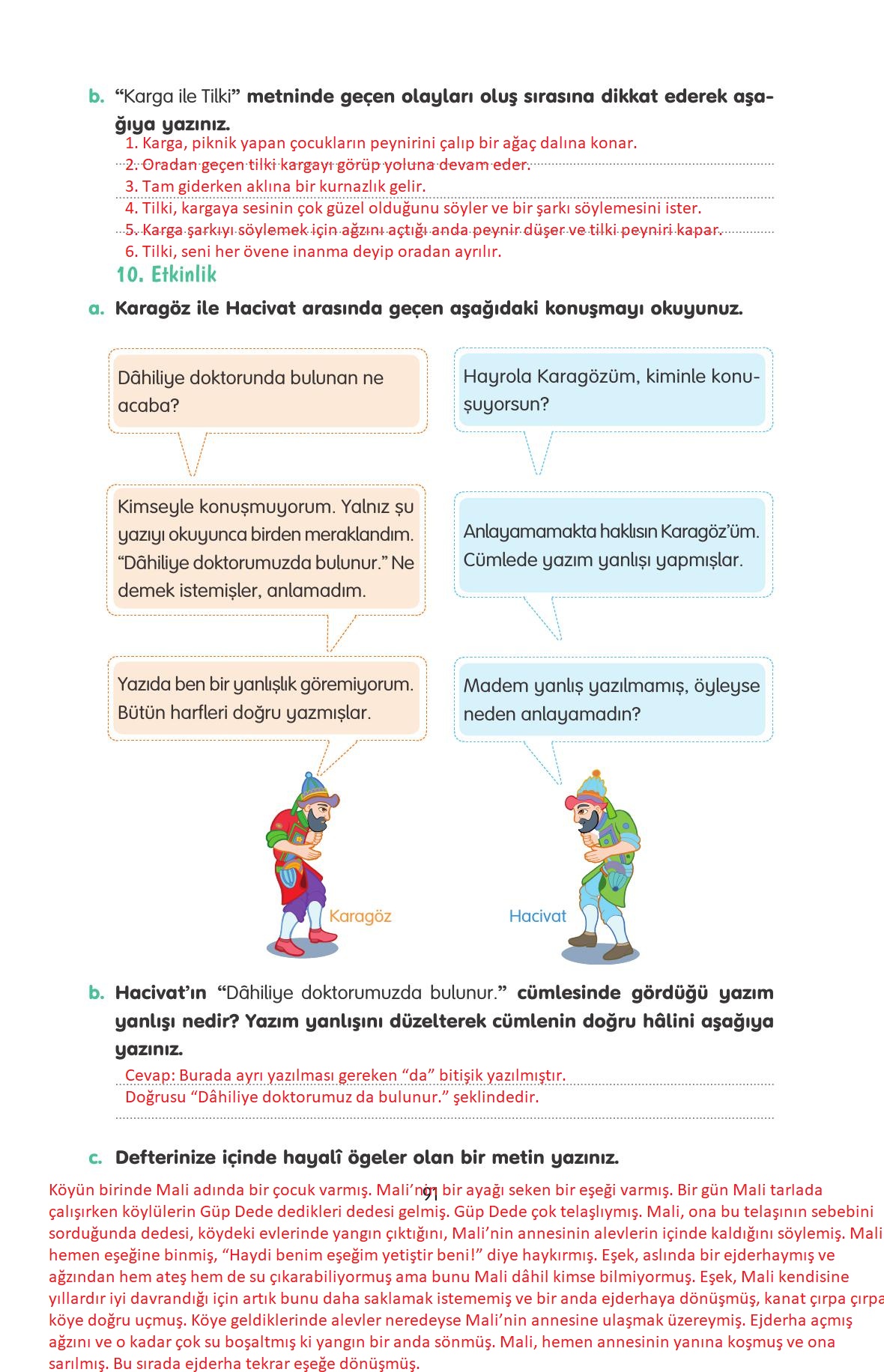 4. Sınıf Tuna Yayınları Türkçe Ders Kitabı Sayfa 91 Cevapları 4. Sınıf Tuna Yayınları Türkçe Ders Kitabı Sayfa 91 Cevapları
