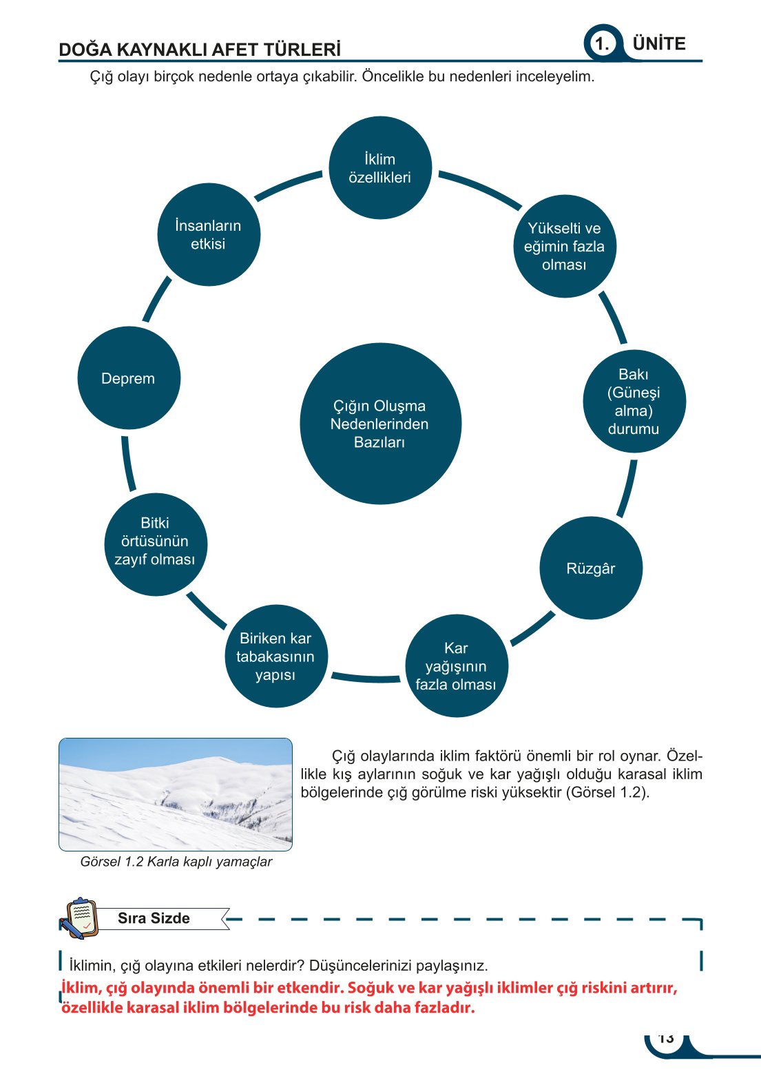 5-6-7. Sınıf Meb Yayınları Afet Bilinci Ders Kitabı 2. Kitap Sayfa 13 Cevapları
