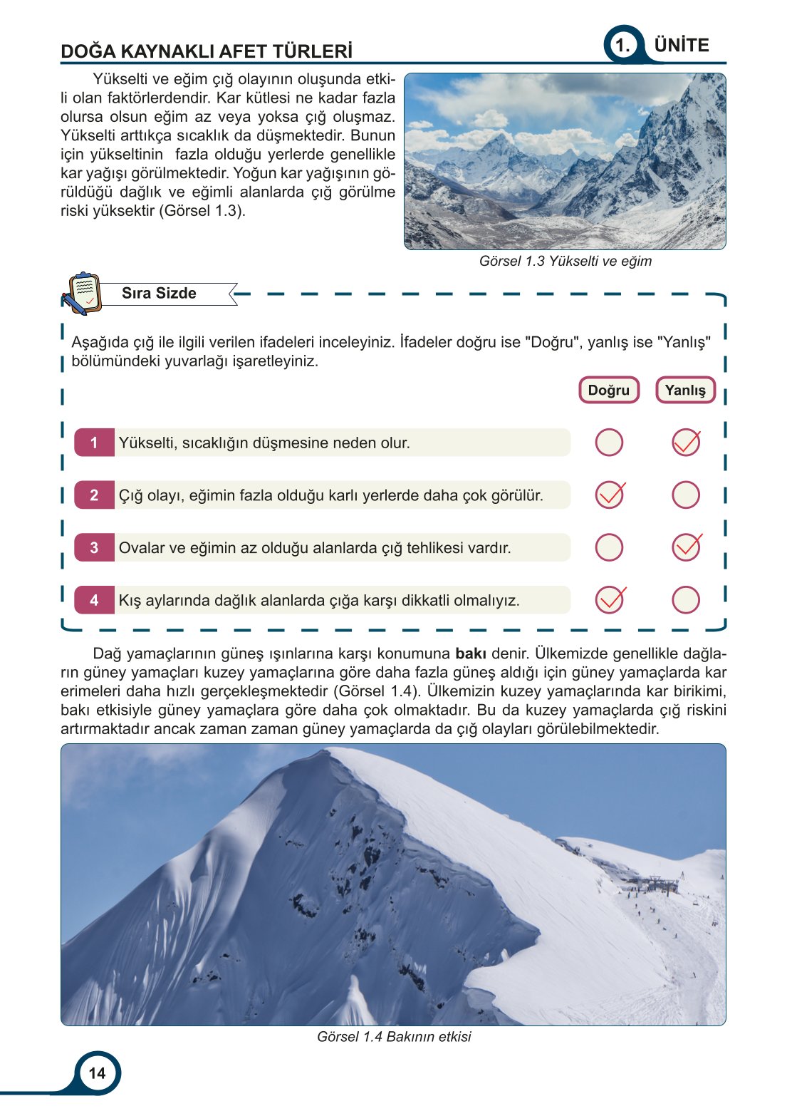5-6-7. Sınıf Meb Yayınları Afet Bilinci Ders Kitabı 2. Kitap Sayfa 14 Cevapları