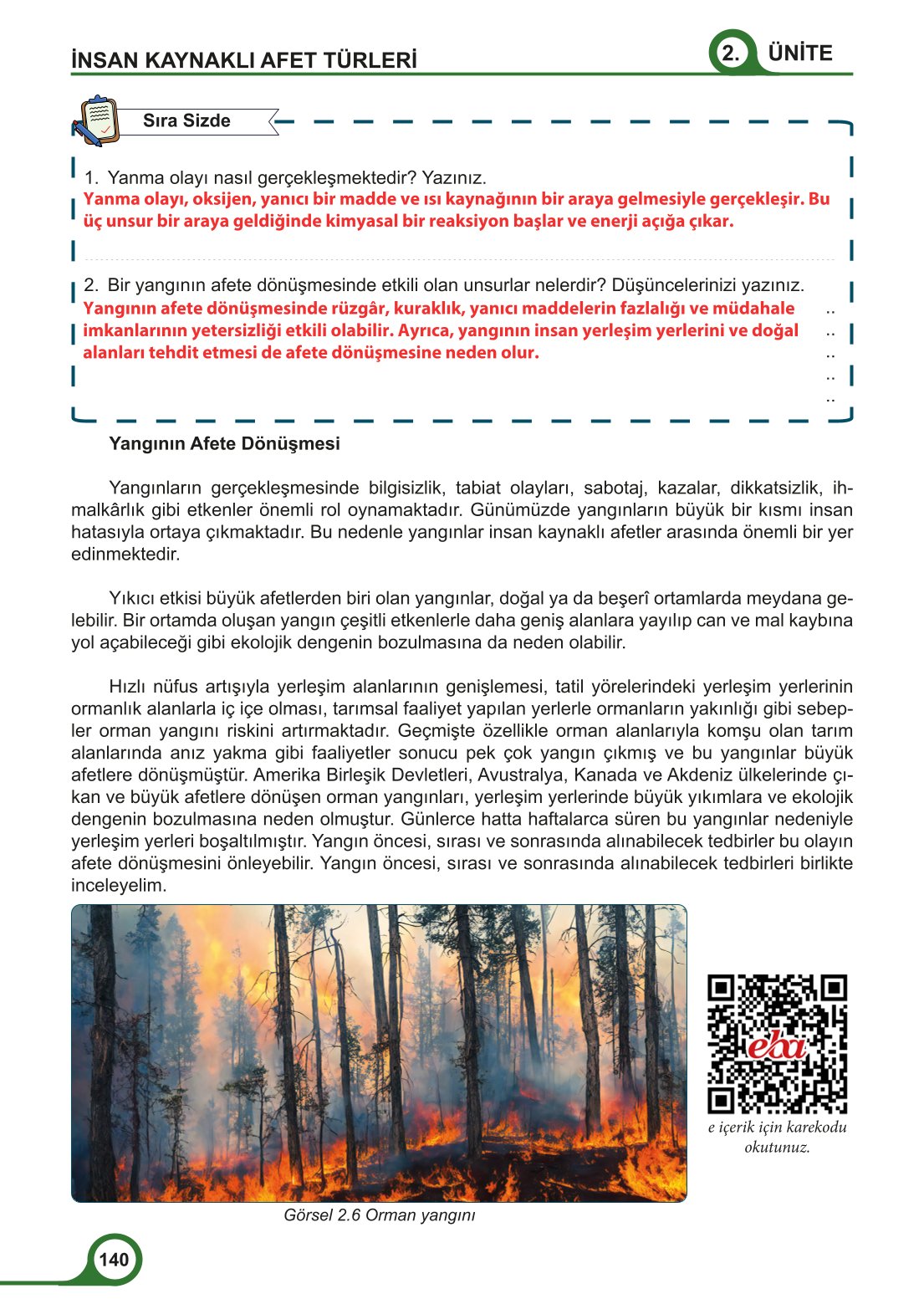 5-6-7. Sınıf Meb Yayınları Afet Bilinci Ders Kitabı 2. Kitap Sayfa 140 Cevapları