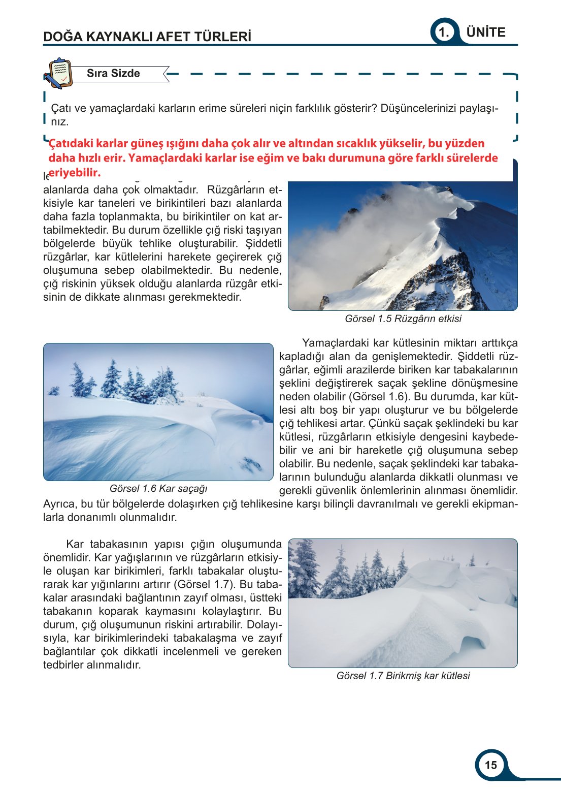 5-6-7. Sınıf Meb Yayınları Afet Bilinci Ders Kitabı 2. Kitap Sayfa 15 Cevapları
