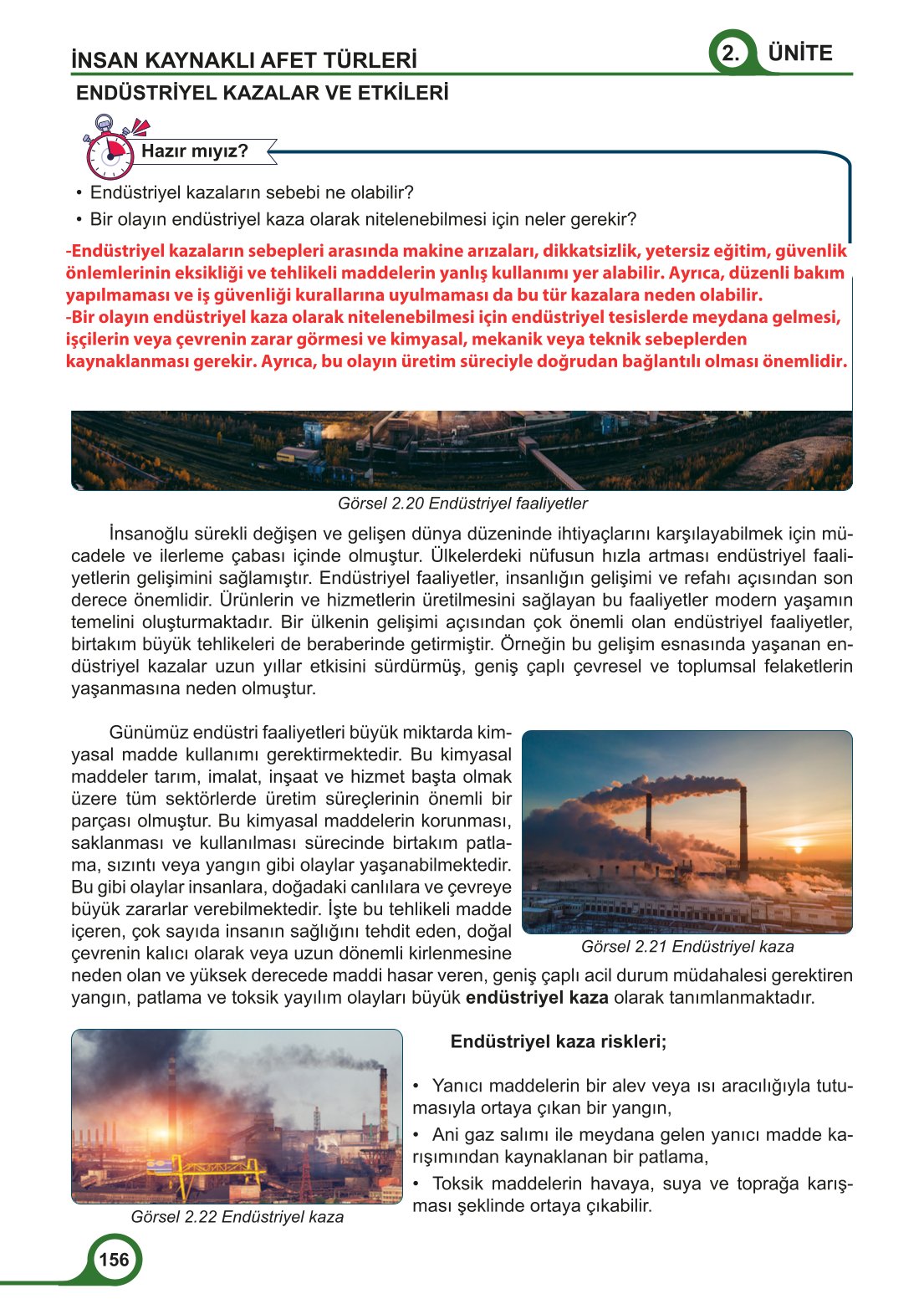 5-6-7. Sınıf Meb Yayınları Afet Bilinci Ders Kitabı 2. Kitap Sayfa 156 Cevapları