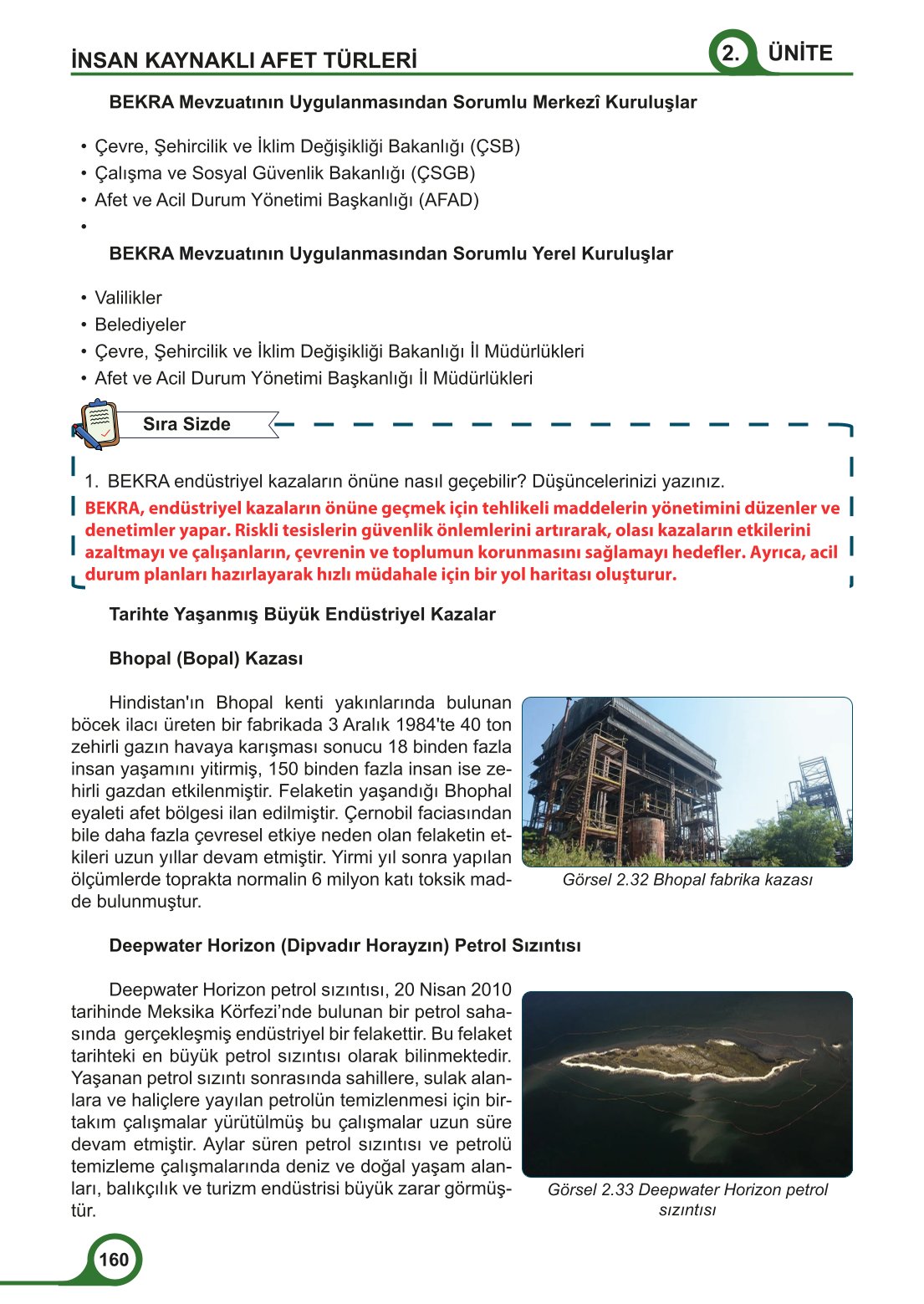 5-6-7. Sınıf Meb Yayınları Afet Bilinci Ders Kitabı 2. Kitap Sayfa 160 Cevapları