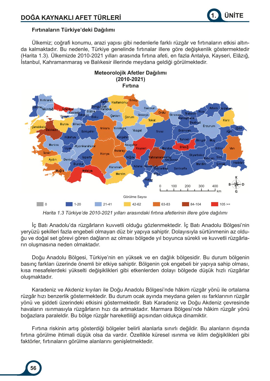 5-6-7. Sınıf Meb Yayınları Afet Bilinci Ders Kitabı 2. Kitap Sayfa 56 Cevapları