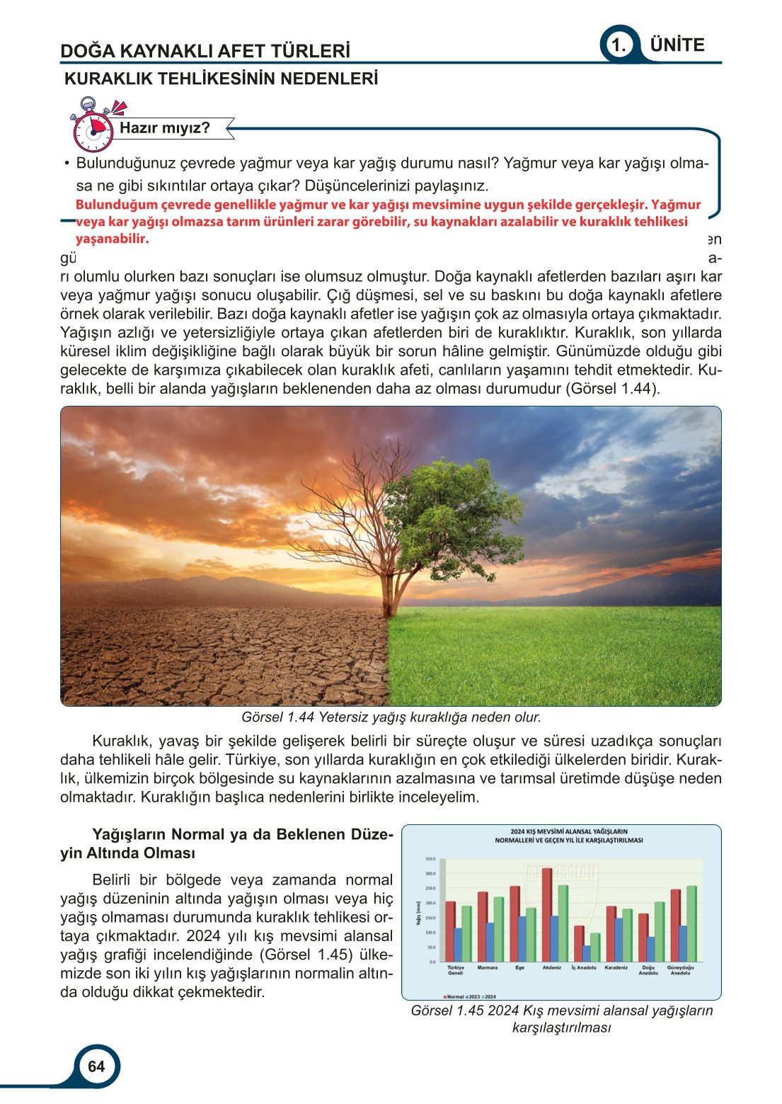 5-6-7. Sınıf Meb Yayınları Afet Bilinci Ders Kitabı 2. Kitap Sayfa 64 Cevapları