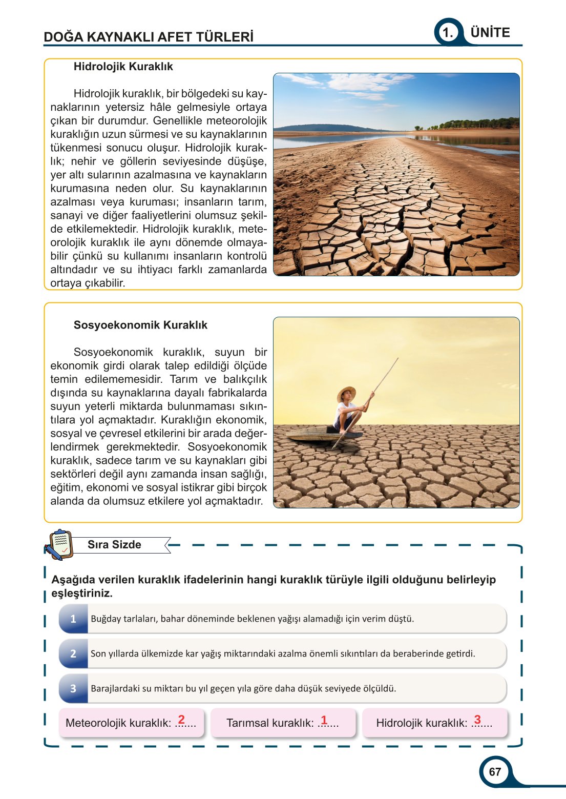 5-6-7. Sınıf Meb Yayınları Afet Bilinci Ders Kitabı 2. Kitap Sayfa 67 Cevapları