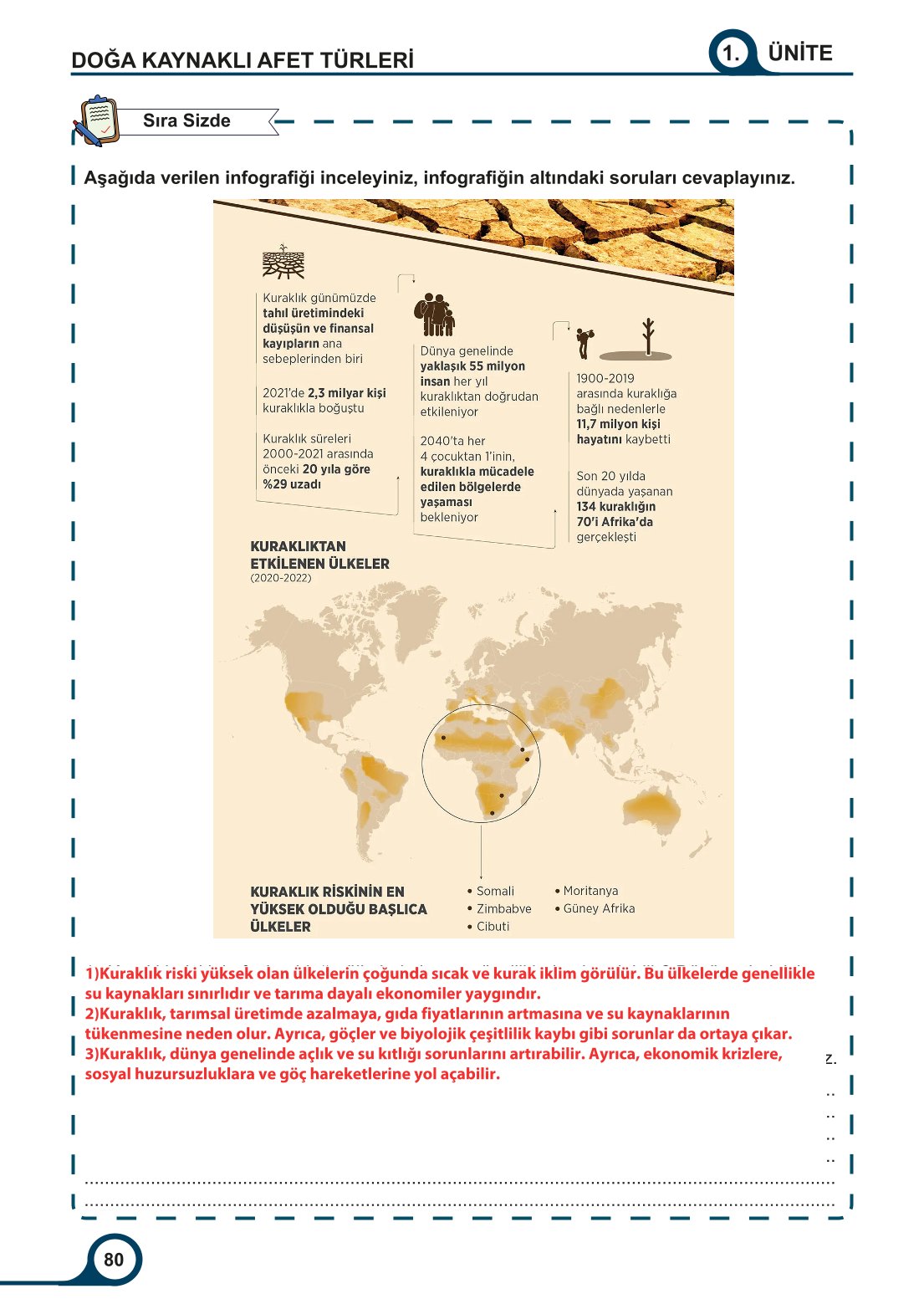 5-6-7. Sınıf Meb Yayınları Afet Bilinci Ders Kitabı 2. Kitap Sayfa 80 Cevapları