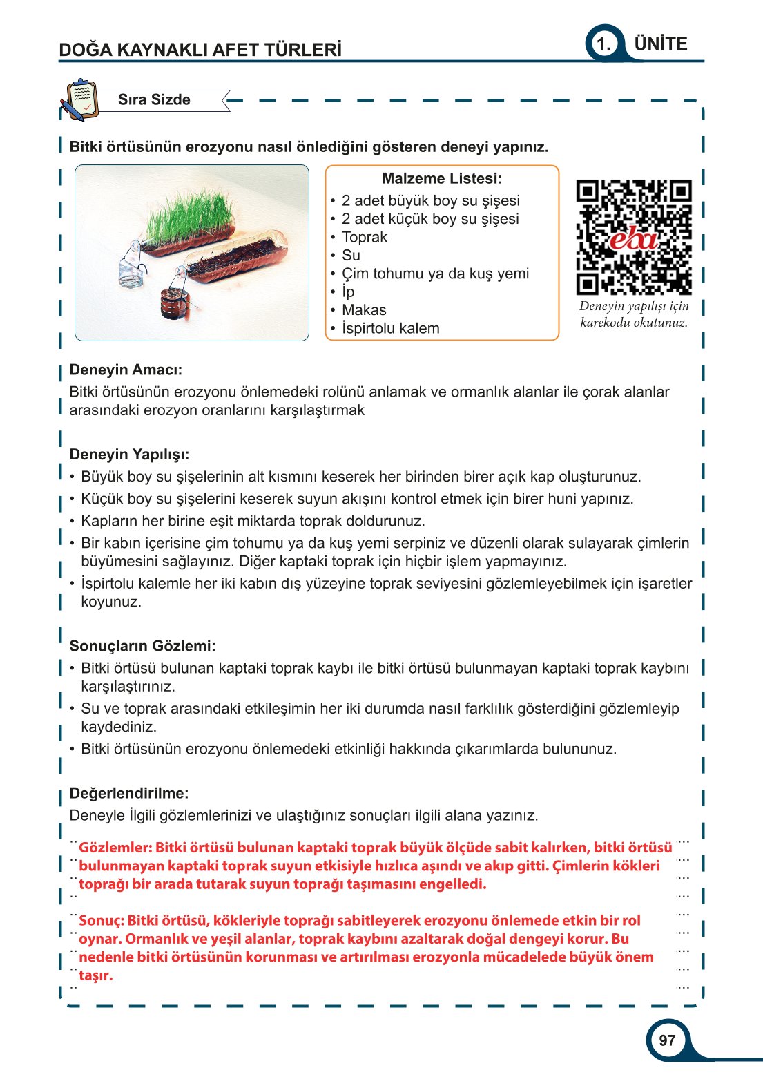 5-6-7. Sınıf Meb Yayınları Afet Bilinci Ders Kitabı 2. Kitap Sayfa 97 Cevapları