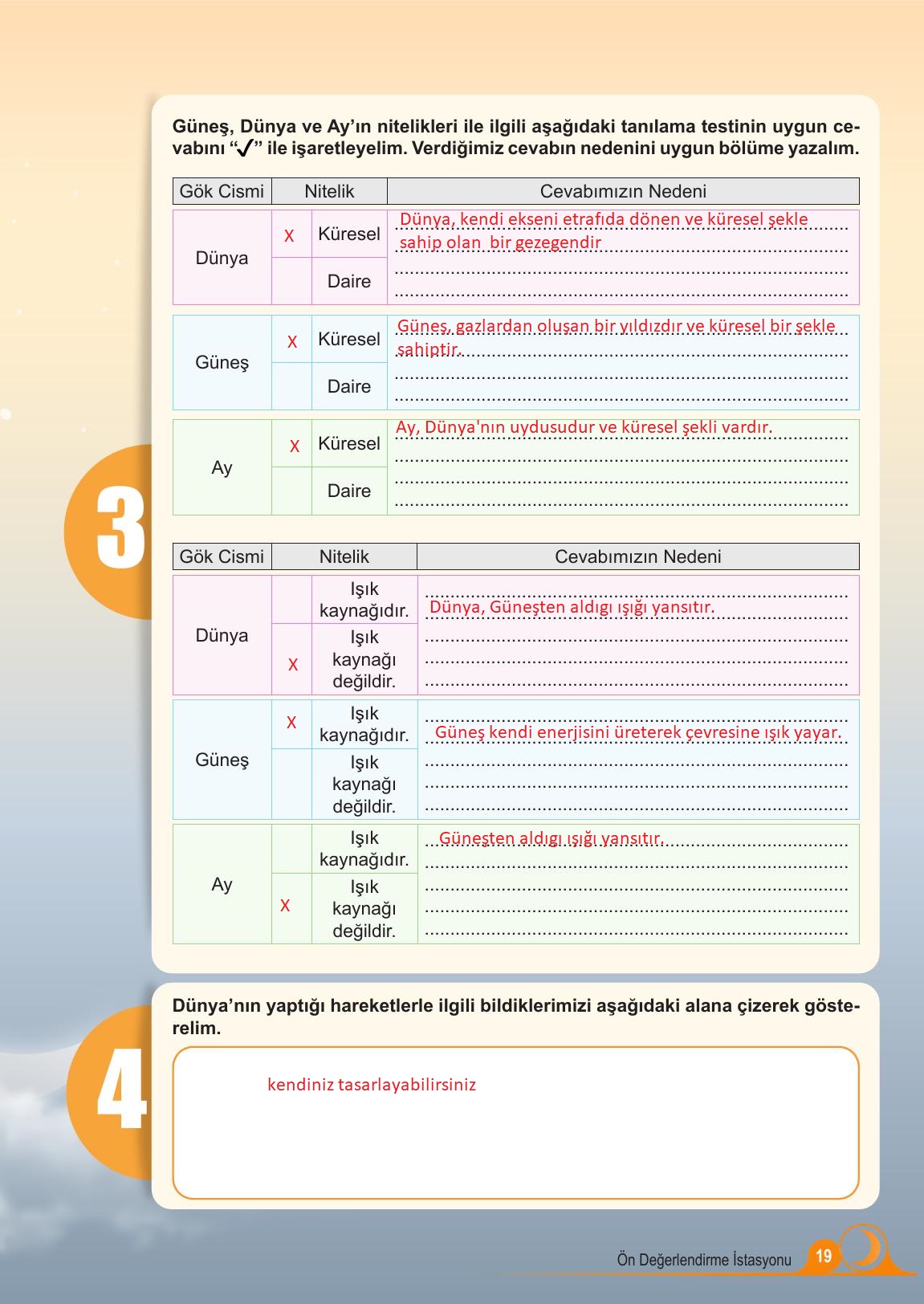 5. Sınıf Meb Yayınları Fen Bilimleri Ders Kitabı 1. Kitap Sayfa 19 Cevapları