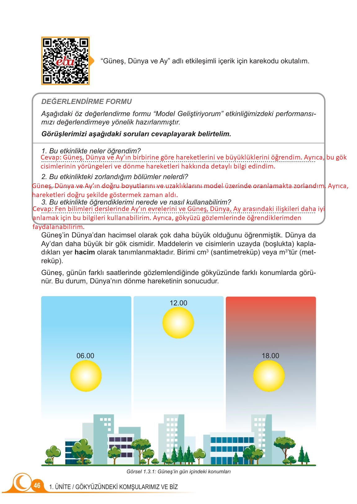 5. Sınıf Meb Yayınları Fen Bilimleri Ders Kitabı 1. Kitap Sayfa 46 Cevapları